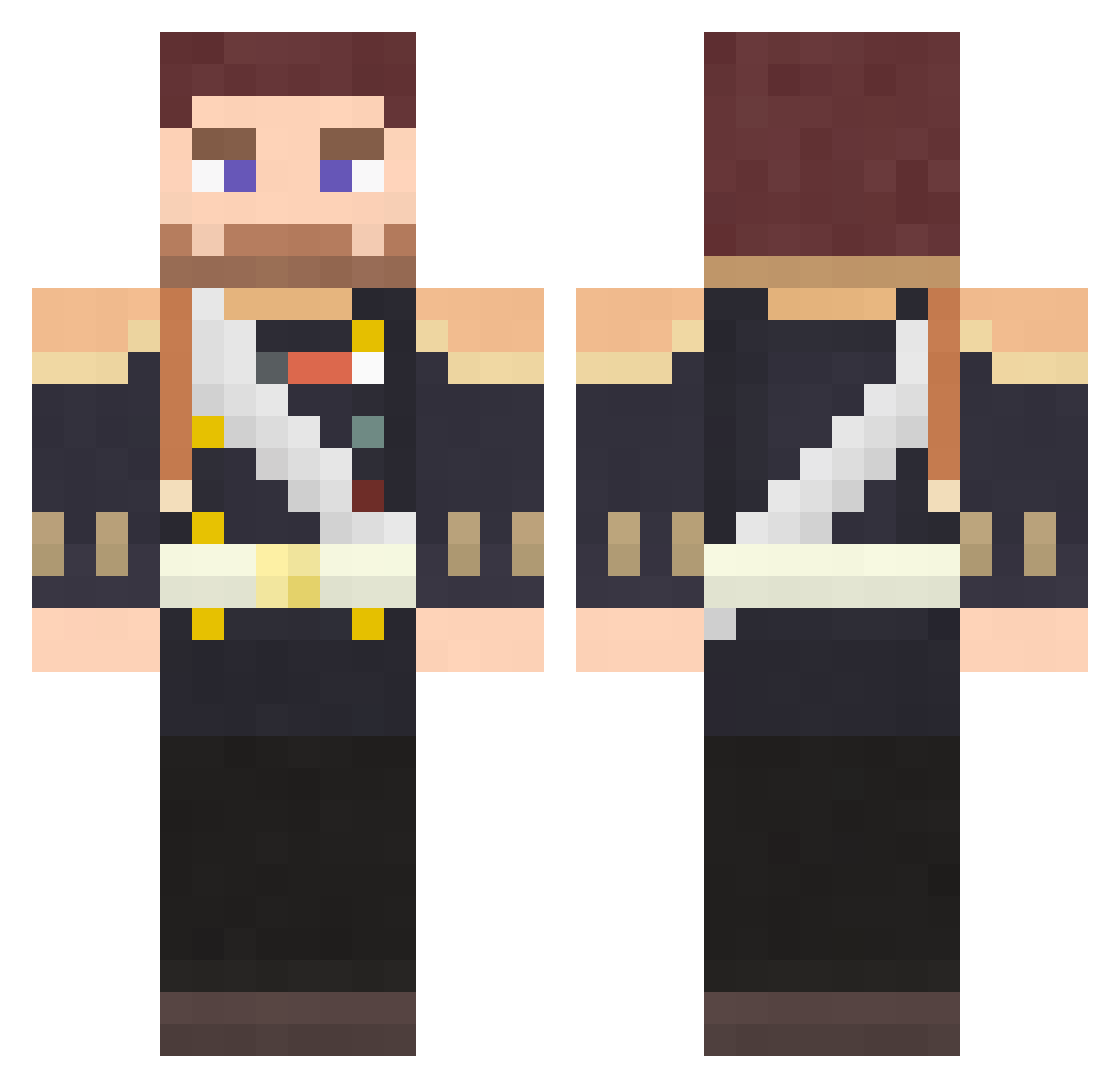 the_beast_guy Minecraft skin, front and back view