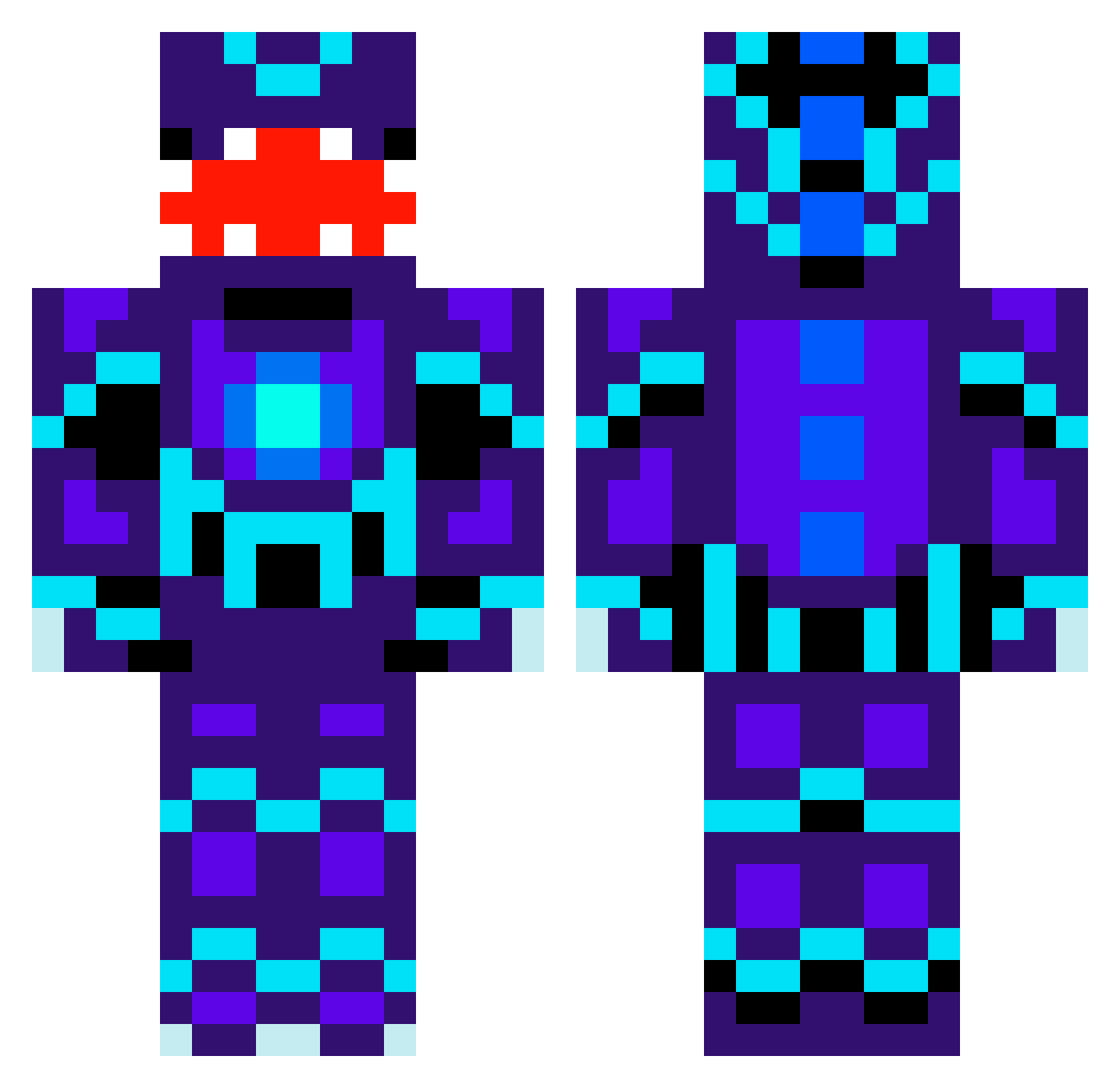 zerotisch Minecraft skin, front and back view