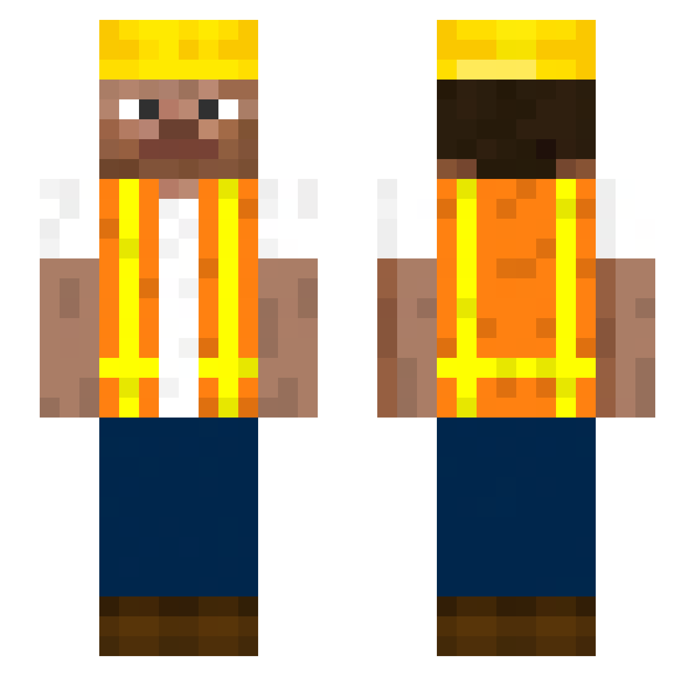 BigC10 Minecraft skin, front and back view