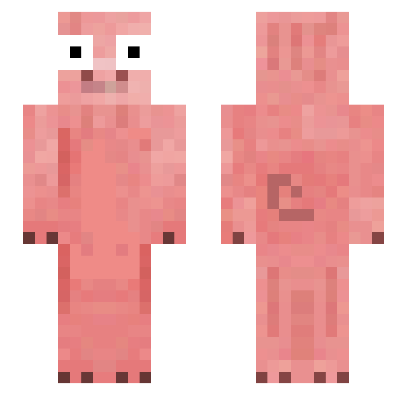 thepinkpig12 Minecraft skin, front and back view