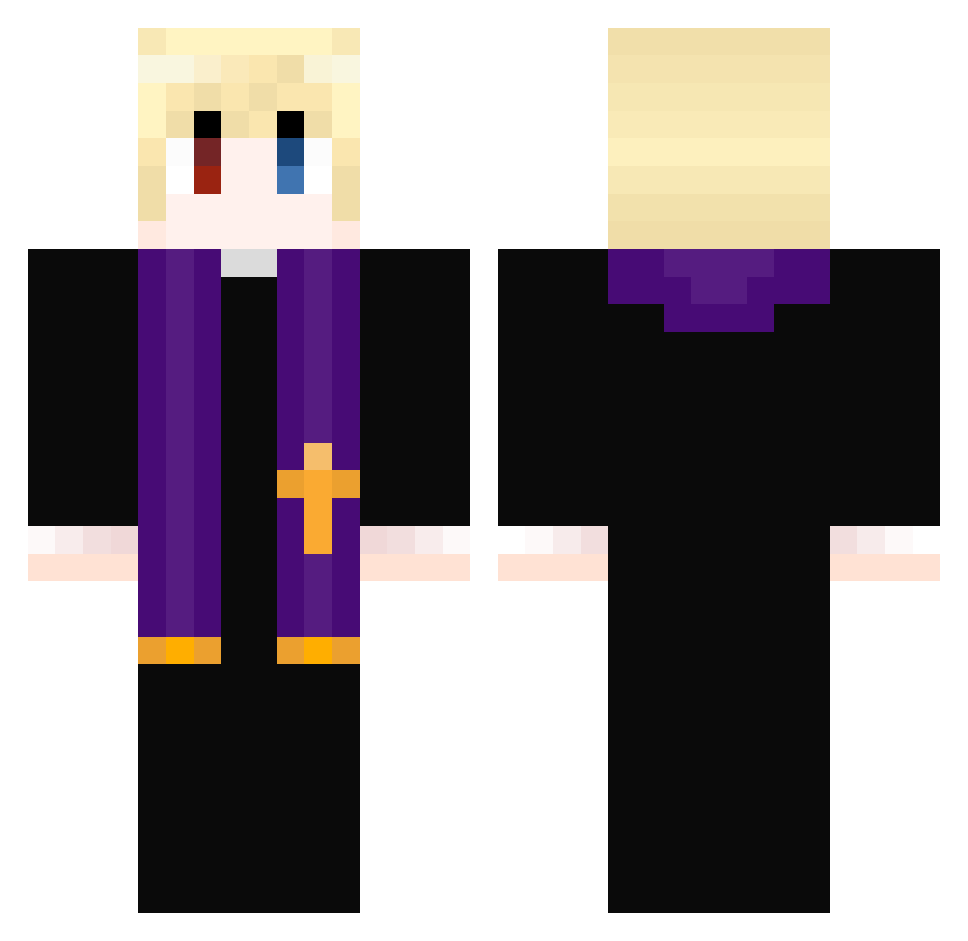 soupn Minecraft skin, front and back view