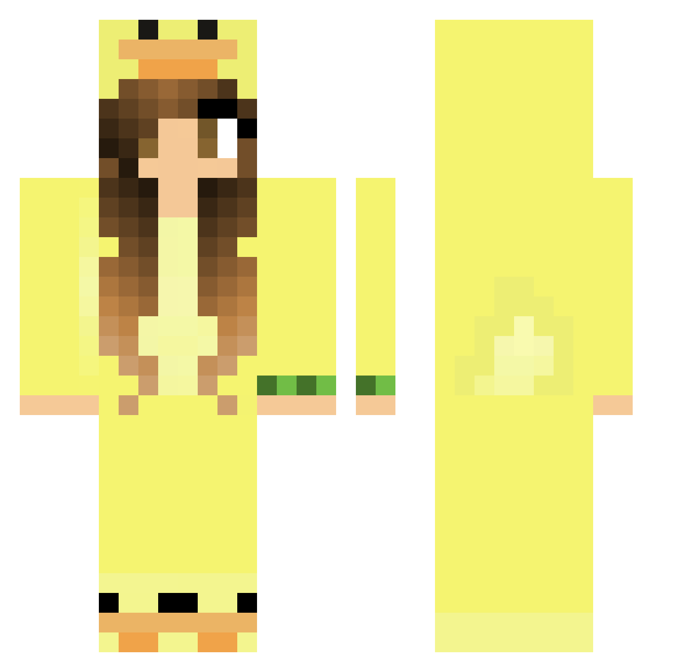 UnicornHayHay Minecraft skin, front and back view