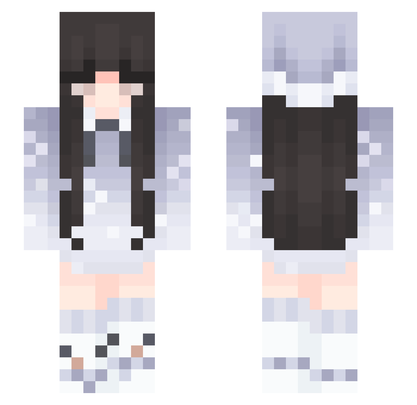 aaxyy Minecraft skin, front and back view