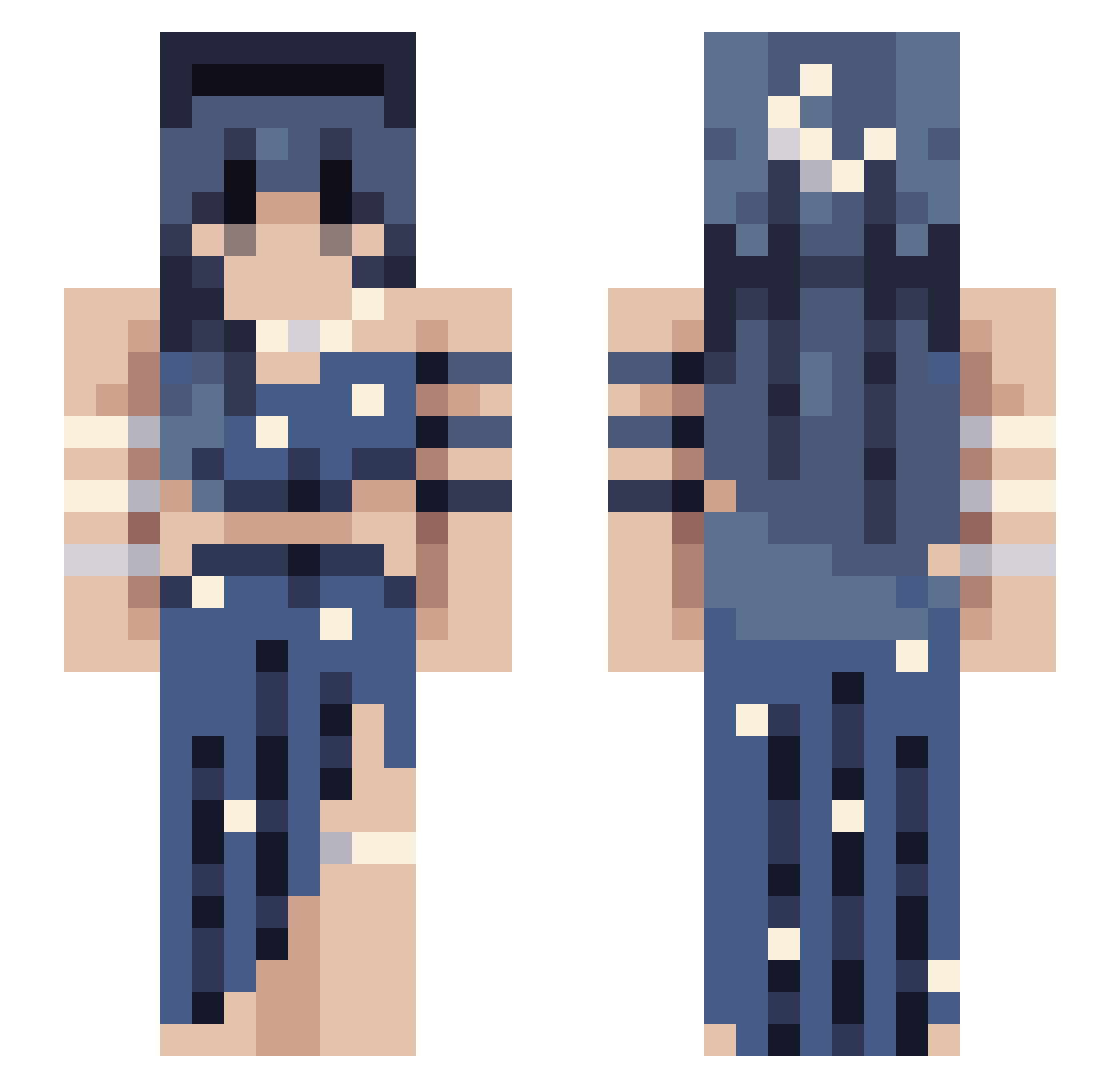 jwolf69420 Minecraft skin, front and back view