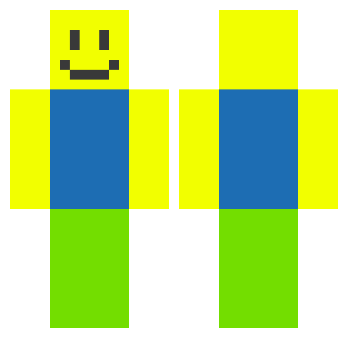 Pheromone Minecraft skin, front and back view