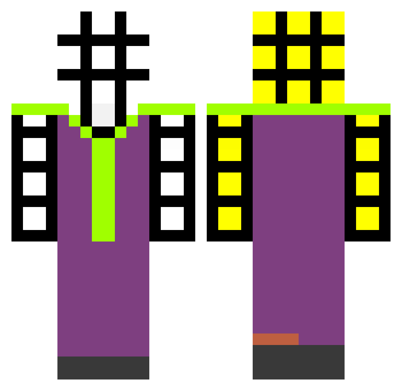 SuperMegaB_ Minecraft skin, front and back view