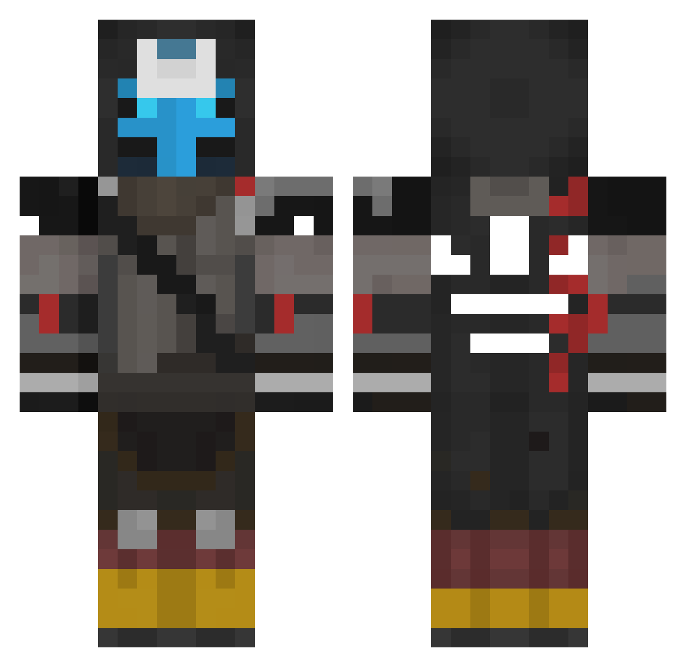 SidEkita Minecraft skin, front and back view