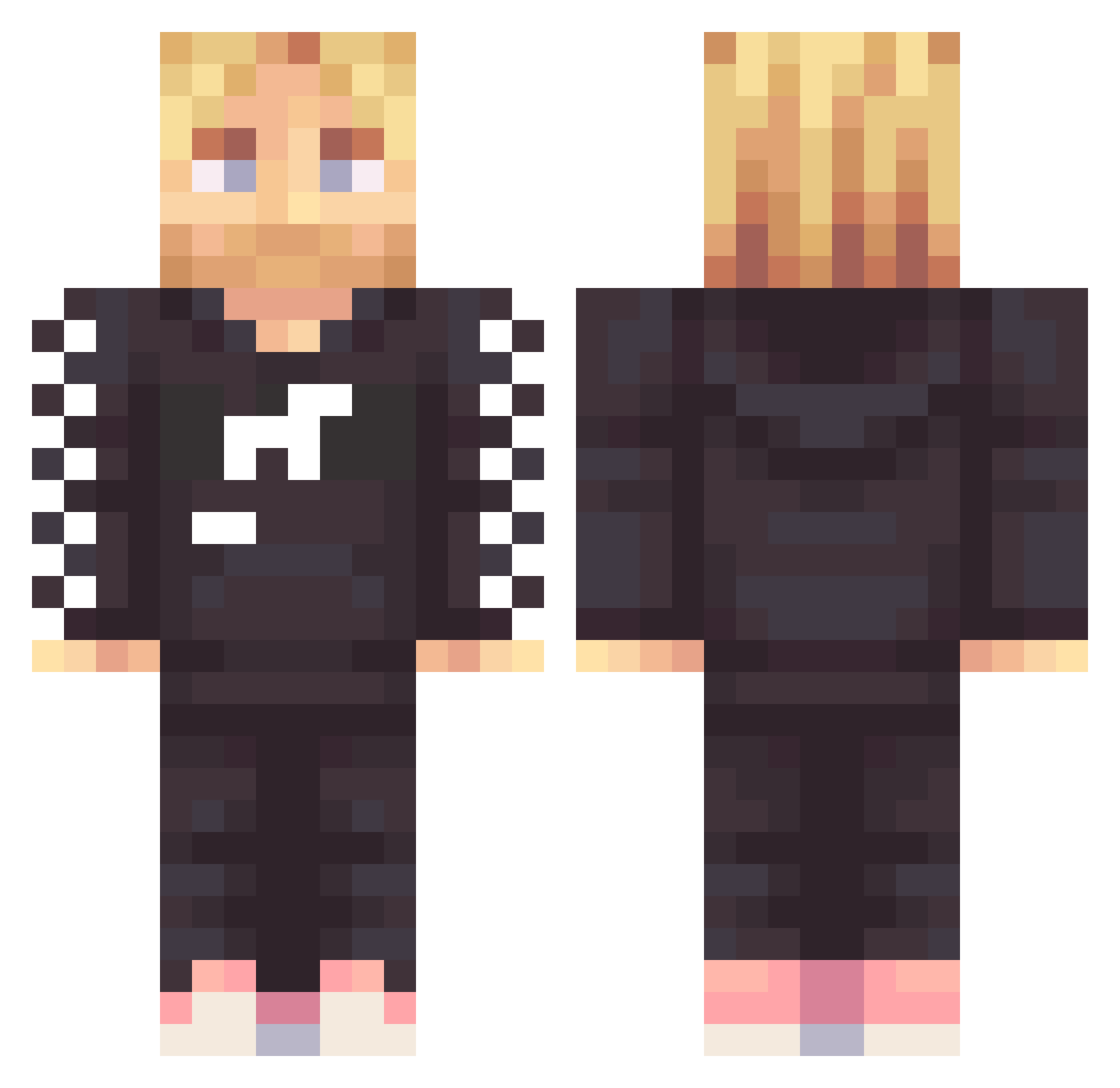 deeppoop Minecraft skin, front and back view