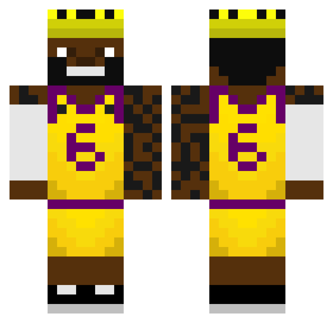 LuckiGun Minecraft skin, front and back view