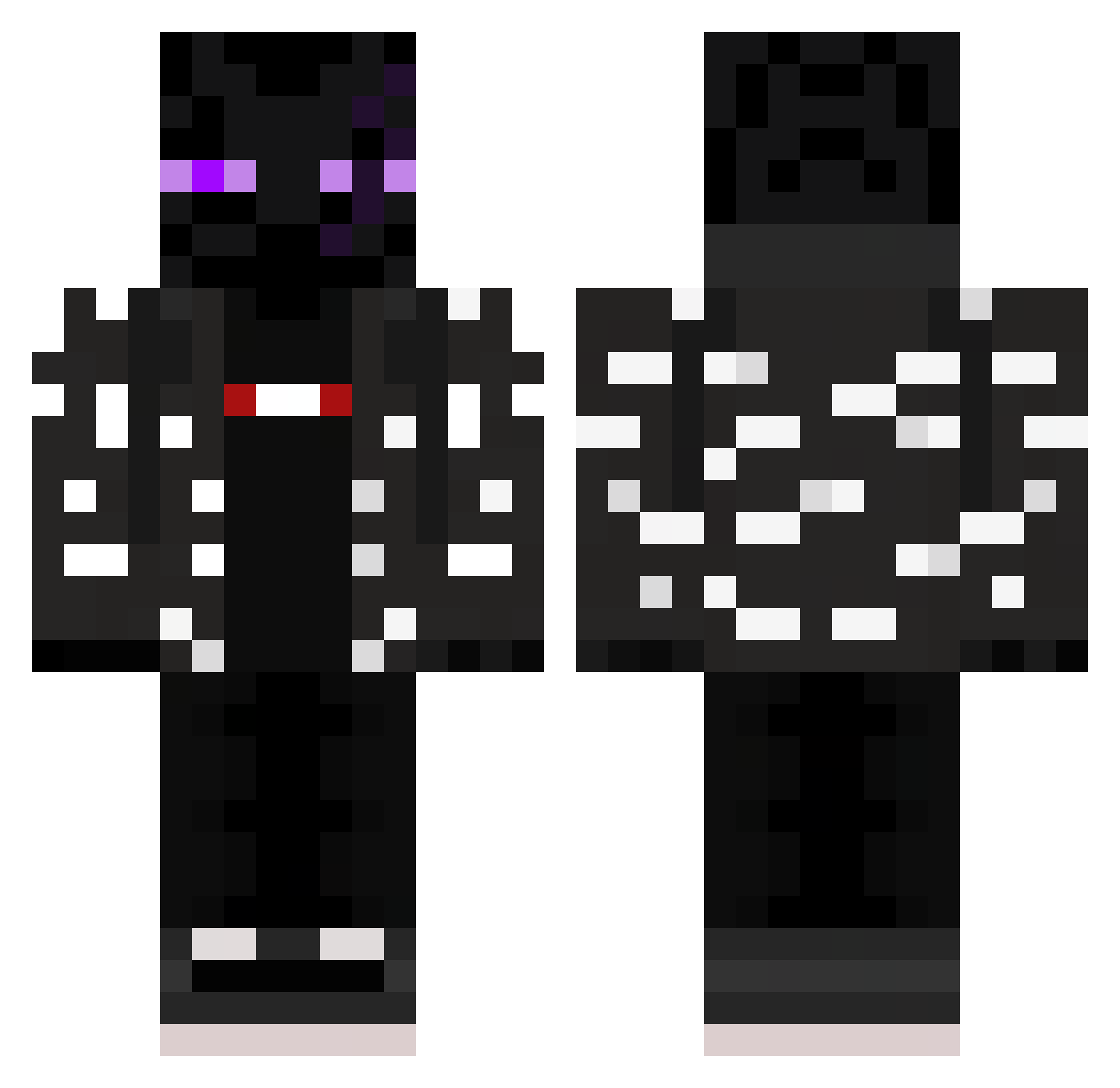 DarkNinja553 Minecraft skin, front and back view