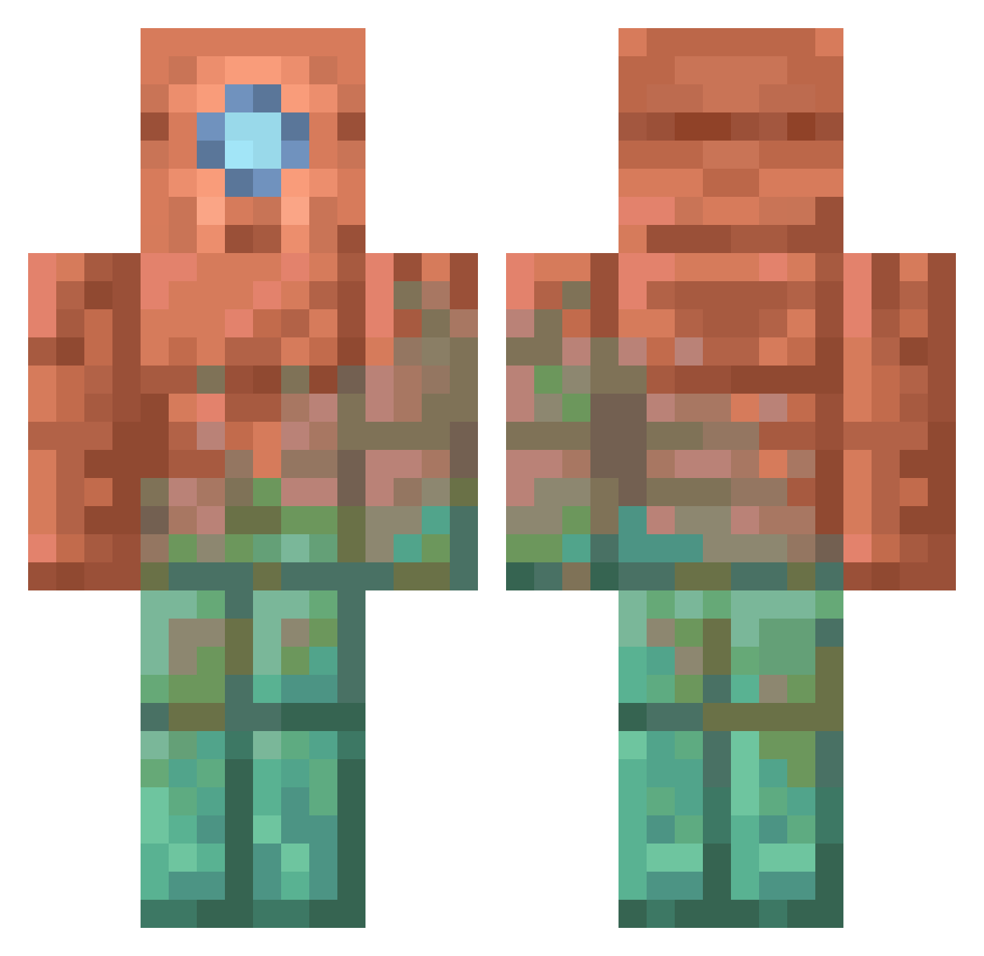 TheDoc1423 Minecraft skin, front and back view
