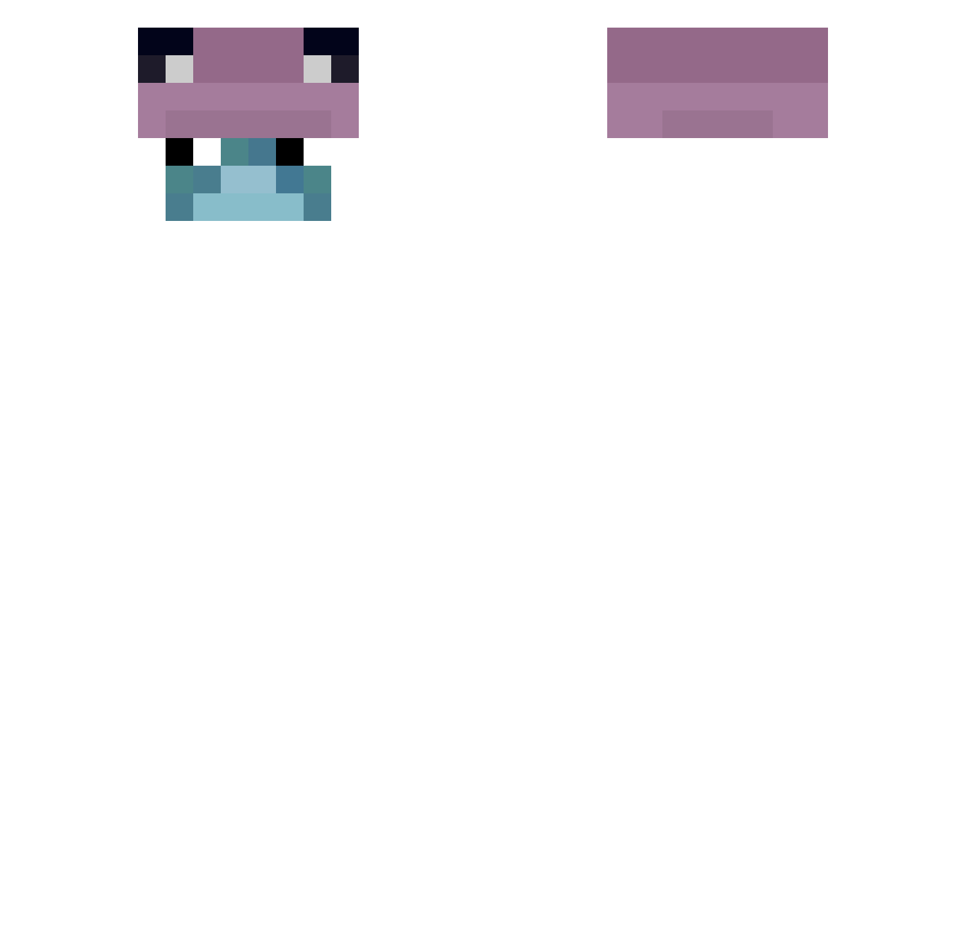 rasky Minecraft skin, front and back view