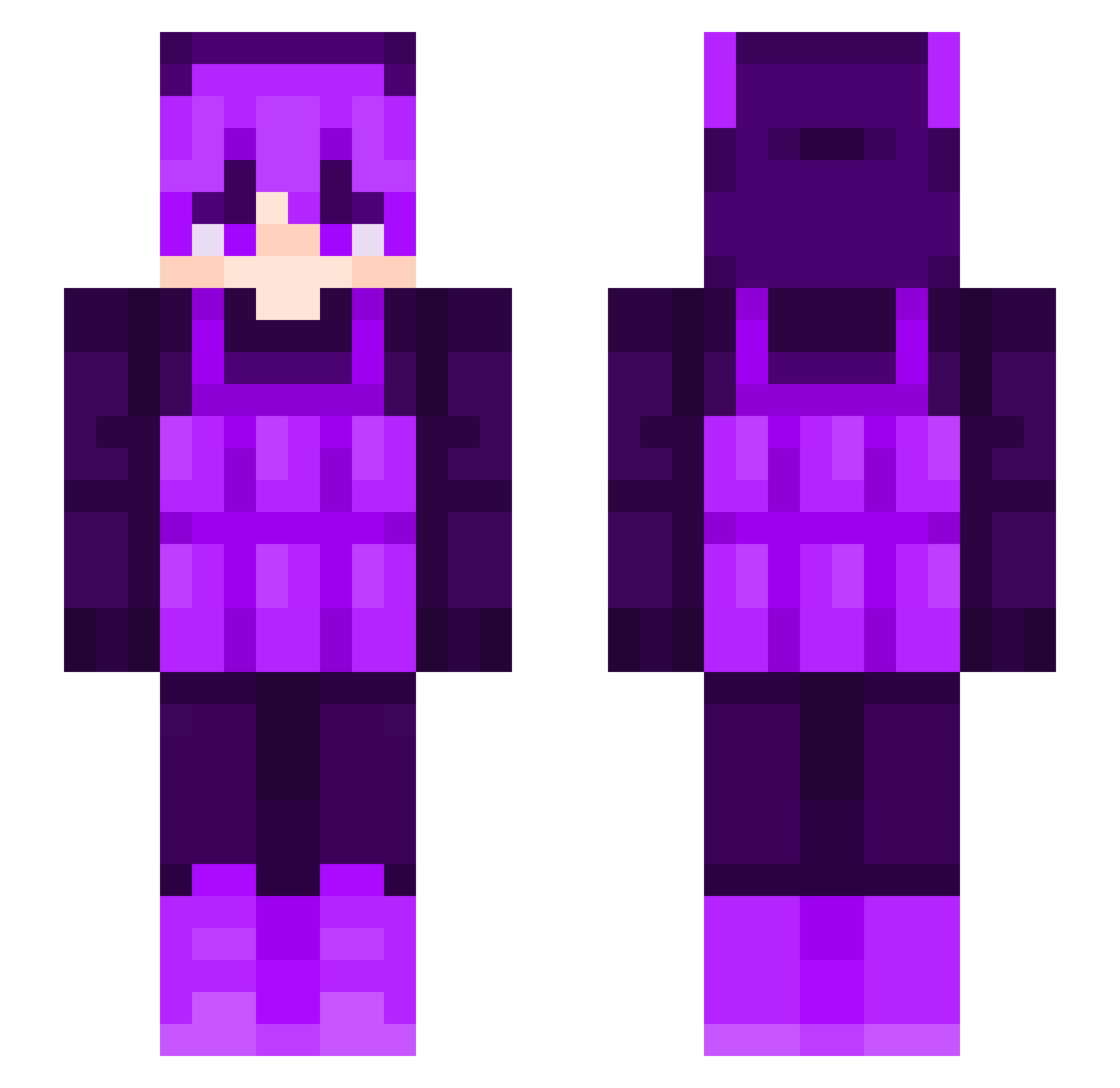 loryespacial Minecraft skin, front and back view