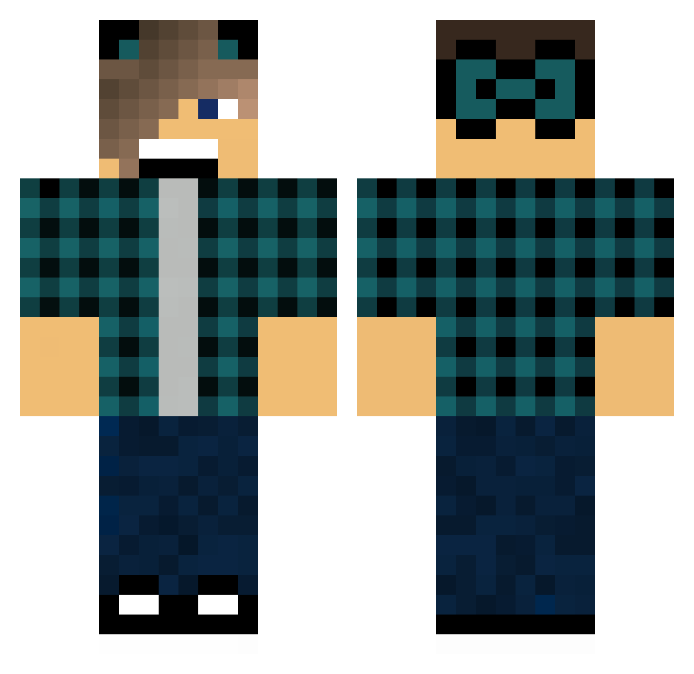 TheNaD Minecraft skin, front and back view