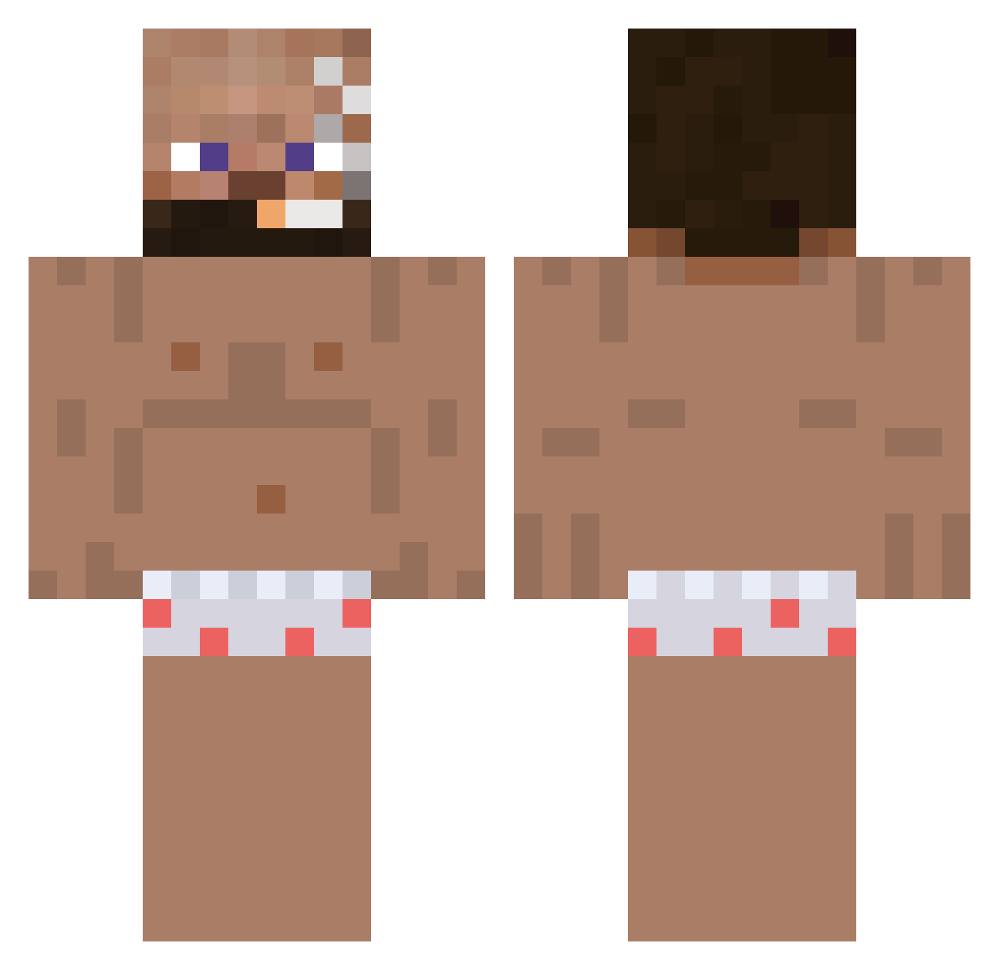 zvamo Minecraft skin, front and back view