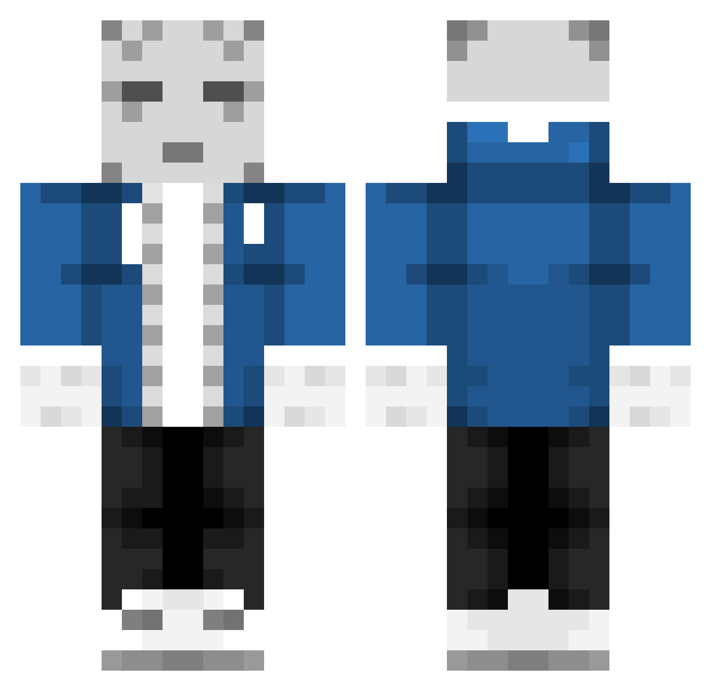 Spinmeneer Minecraft skin, front and back view