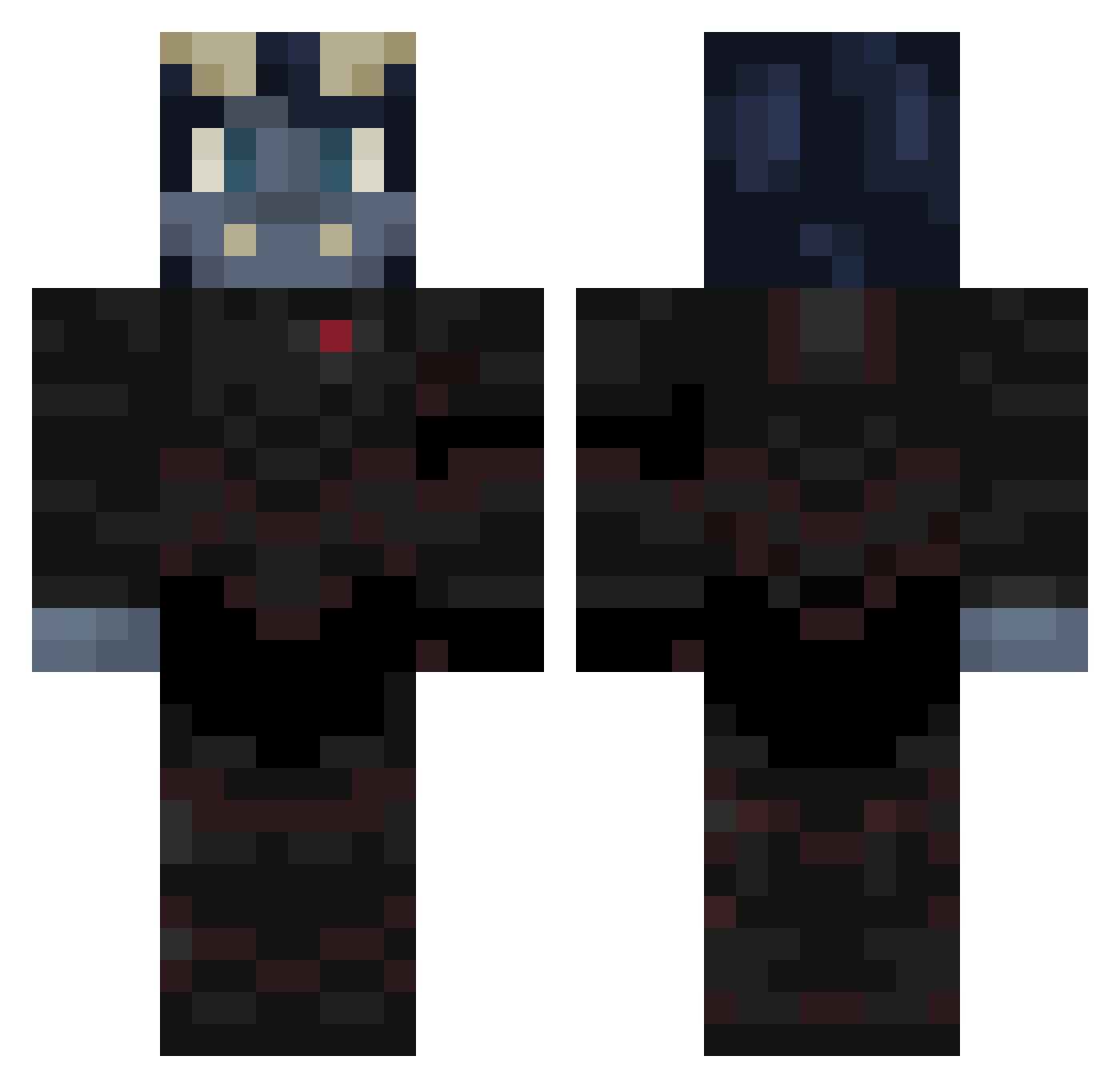 ImpactfulJ Minecraft skin, front and back view