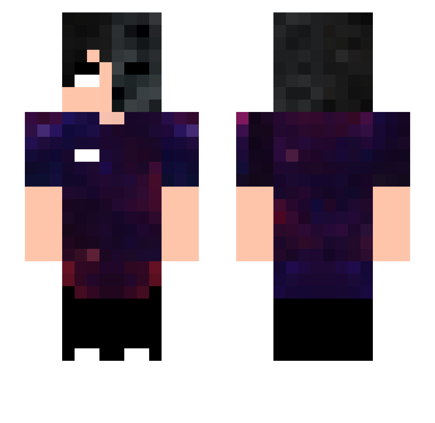 AirOxxx Minecraft skin, front and back view