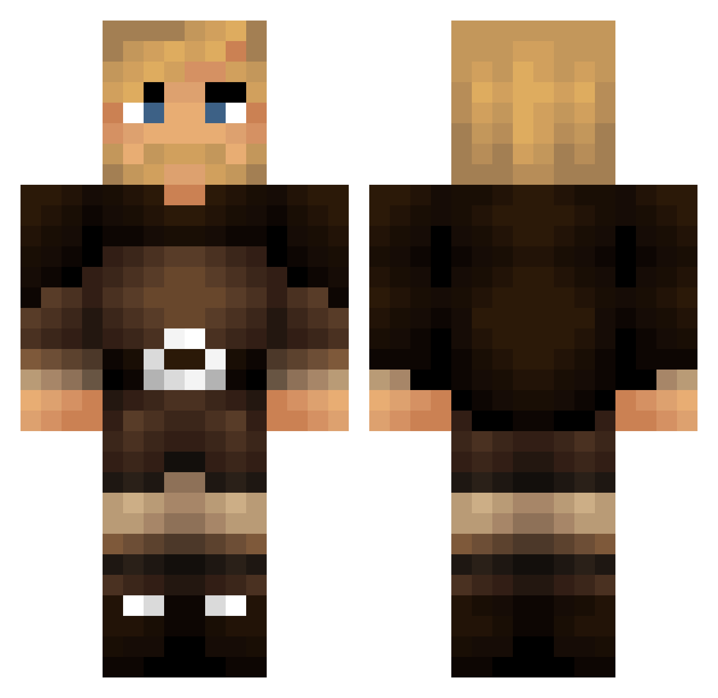 Simkini Minecraft skin, front and back view