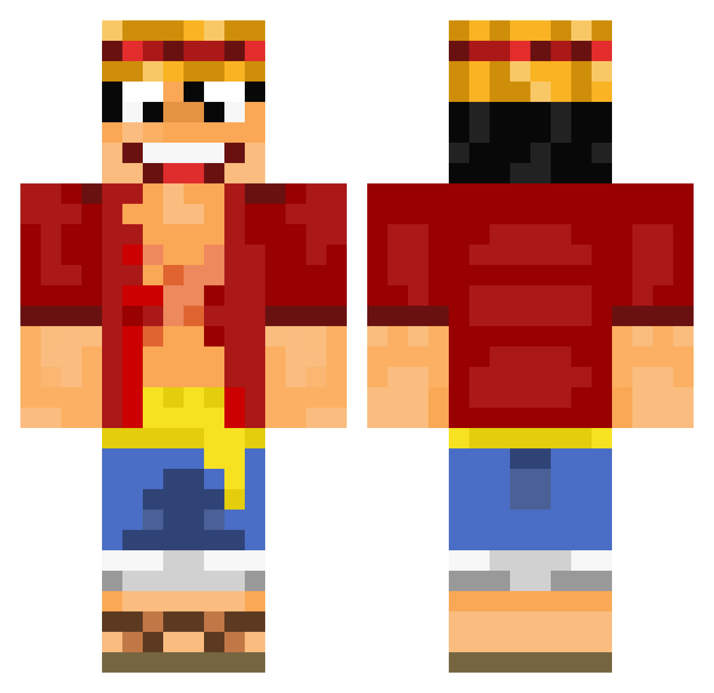 xBlxzard_ Minecraft skin, front and back view