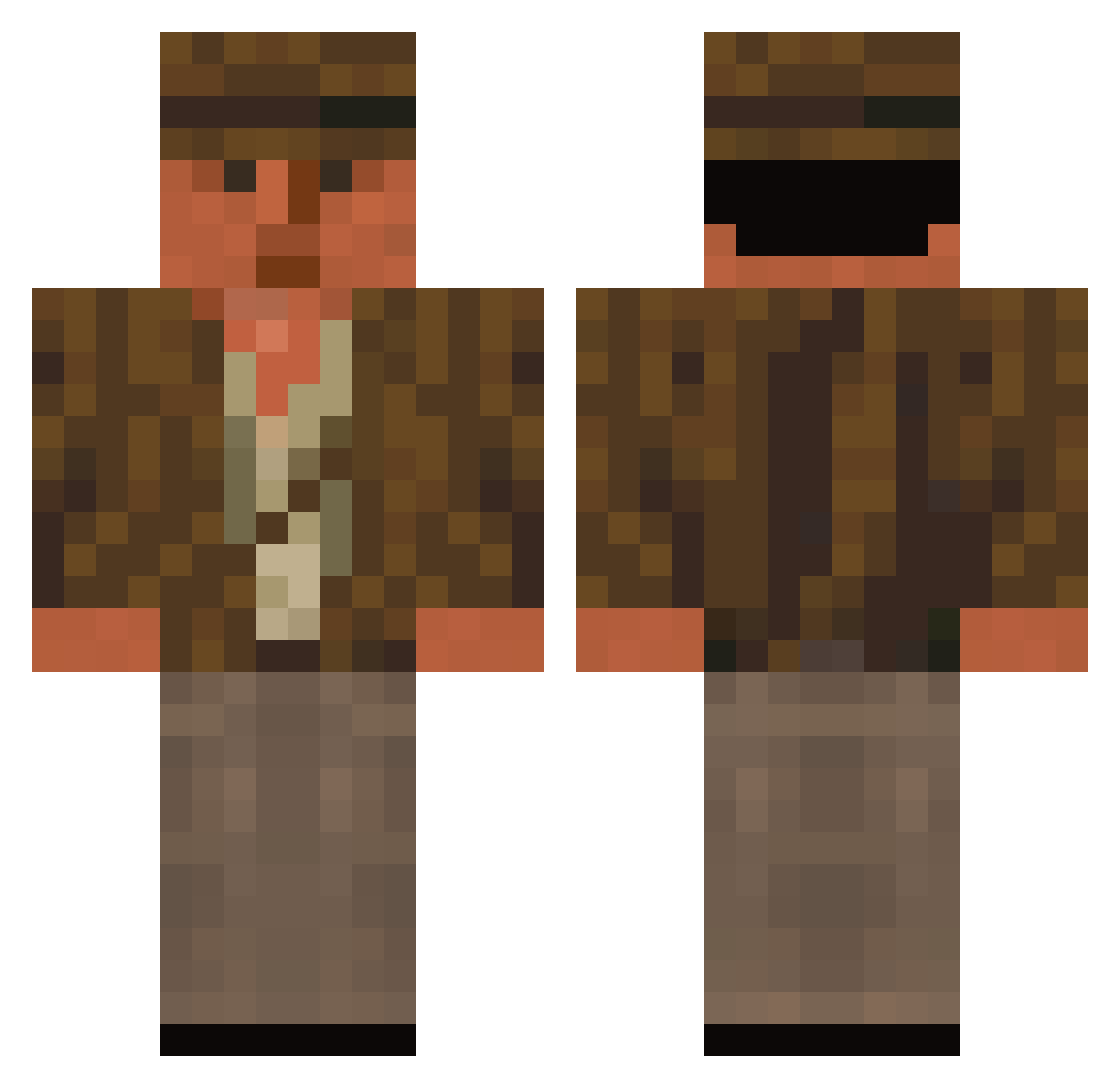 SilverShadowPB Minecraft skin, front and back view