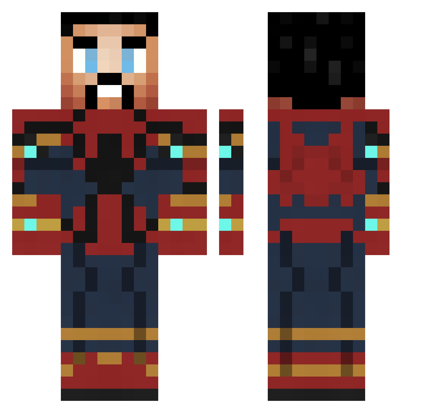 MrSatanSSJ Minecraft skin, front and back view