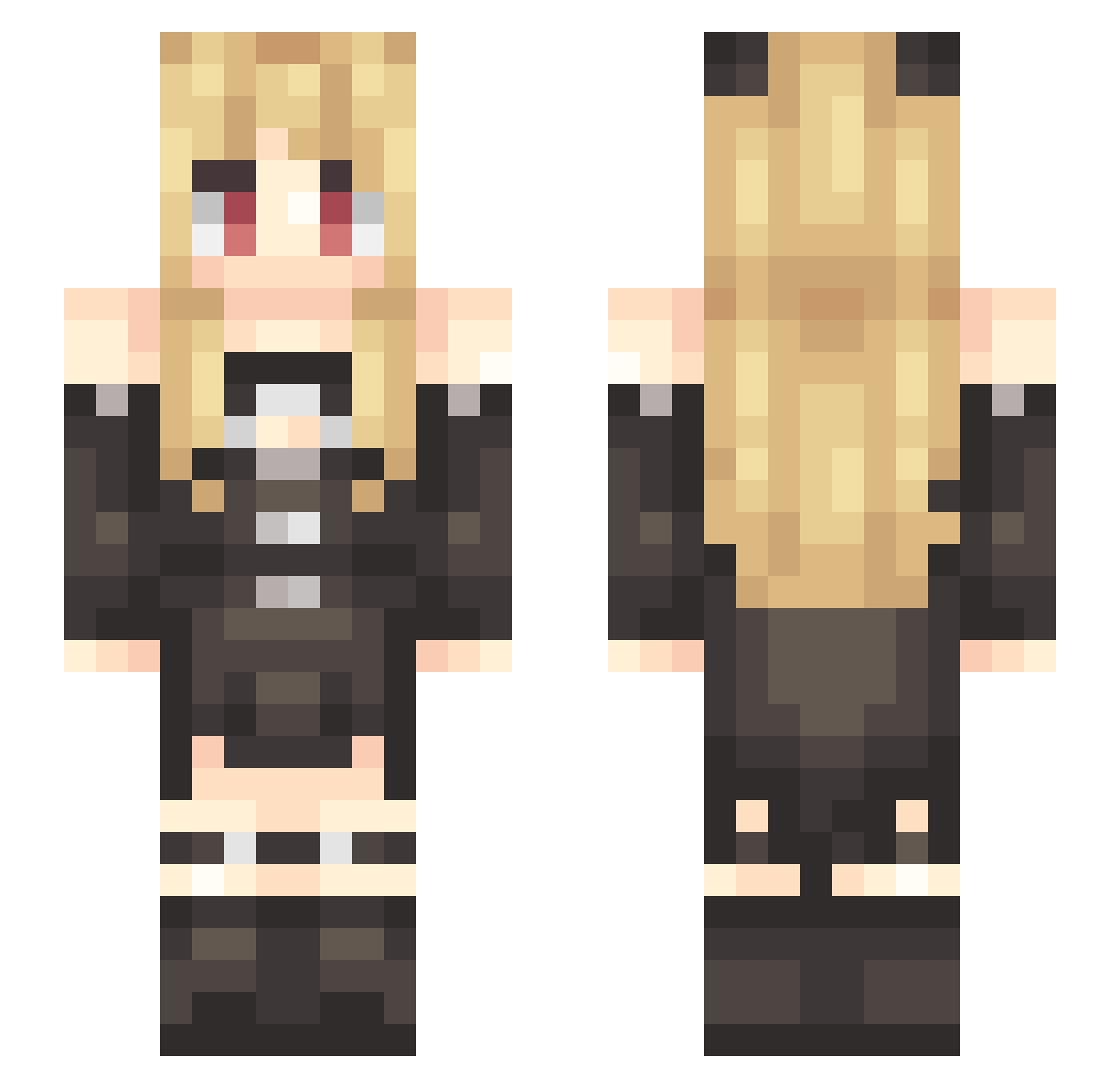 10xdarkfirex10 Minecraft skin, front and back view