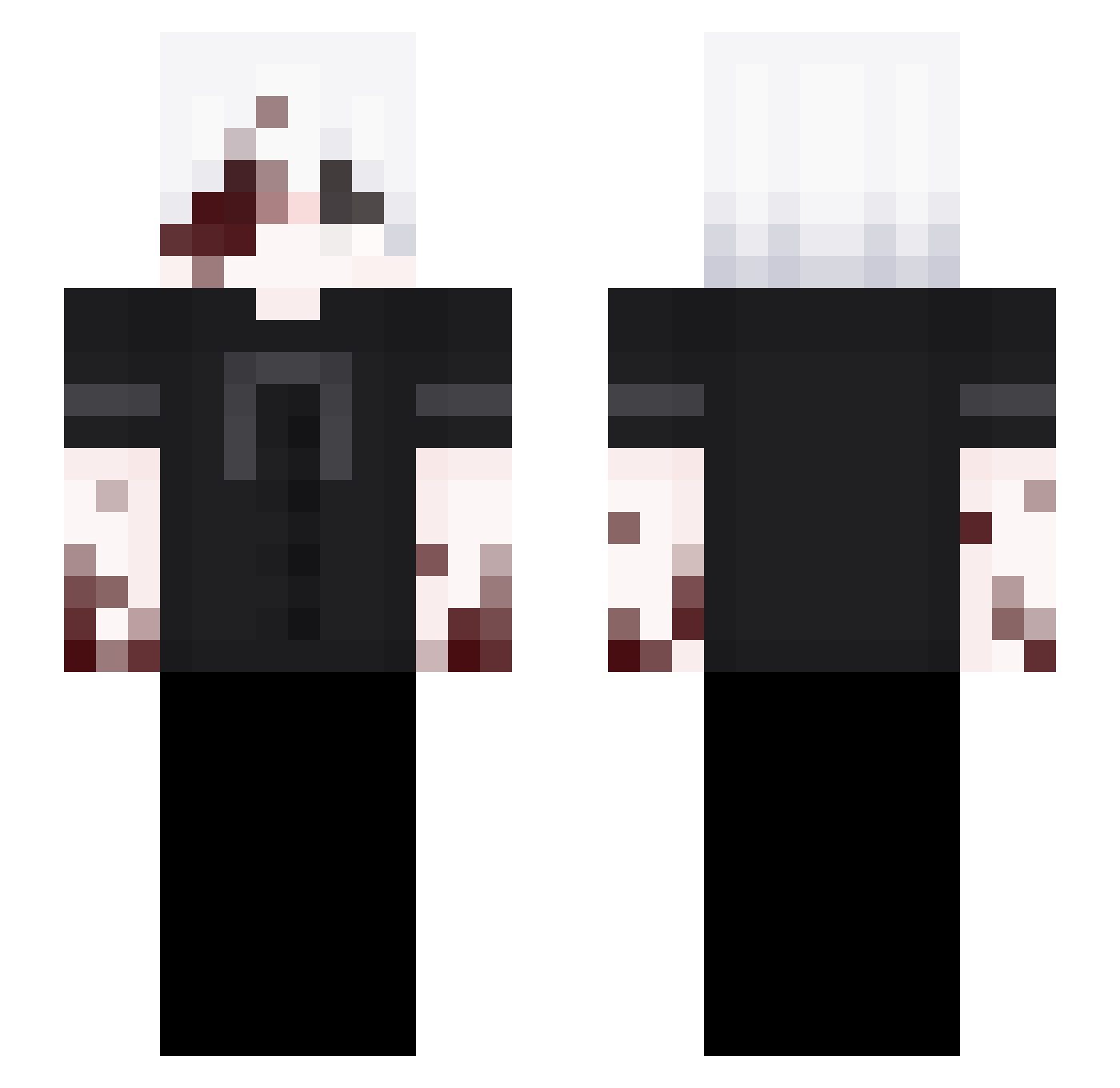 overfolding Minecraft skin, front and back view