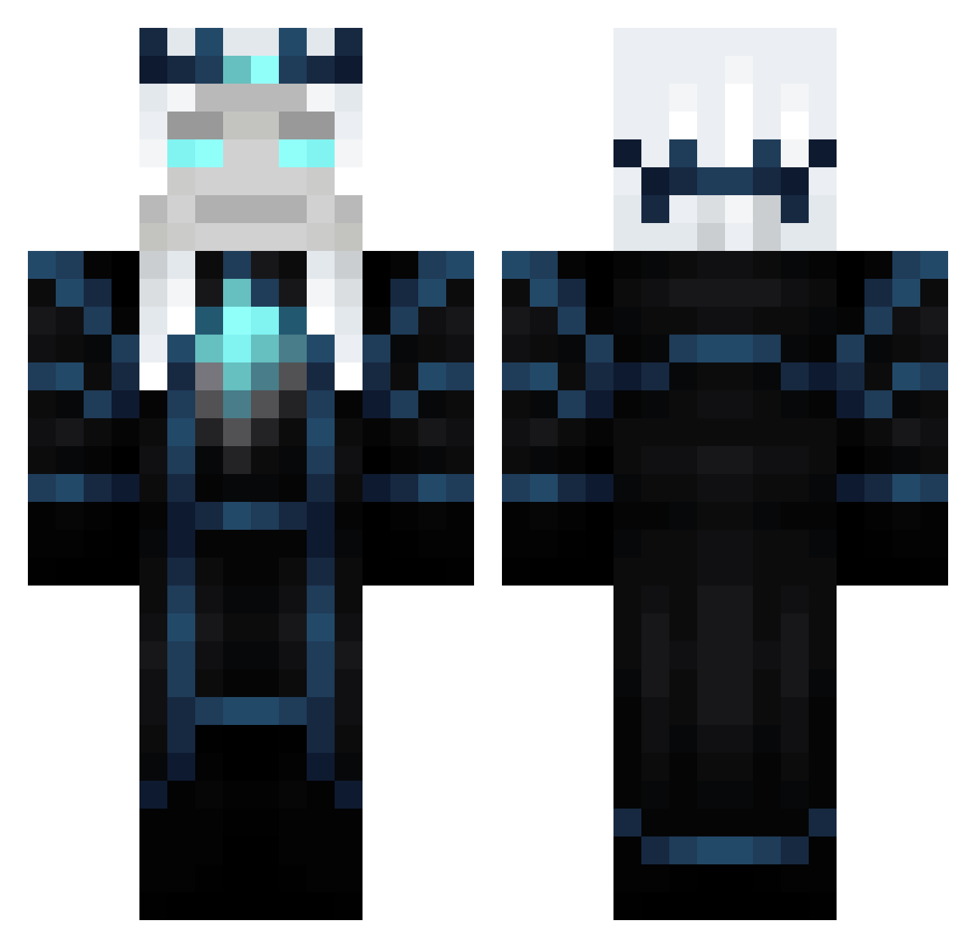 Kreynial Minecraft skin, front and back view