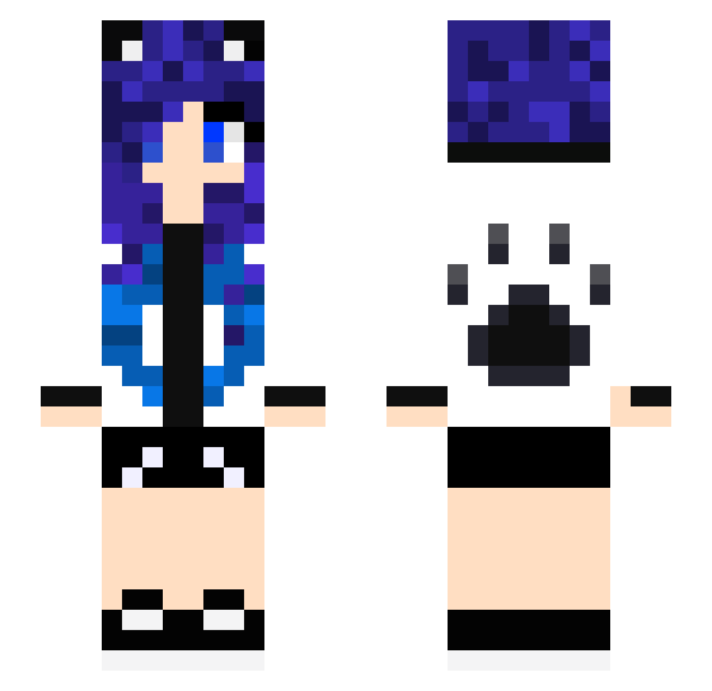 XGamingLeopardX Minecraft skin, front and back view