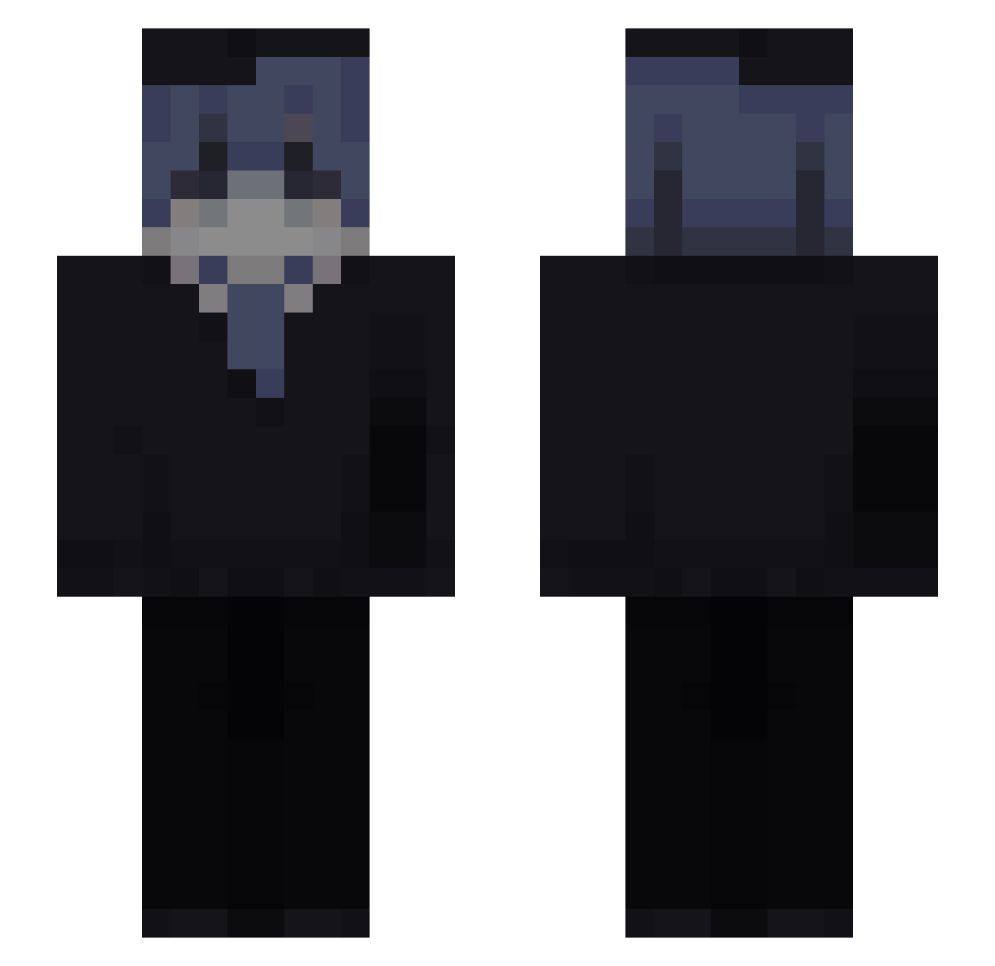 AmirraelD Minecraft skin, front and back view