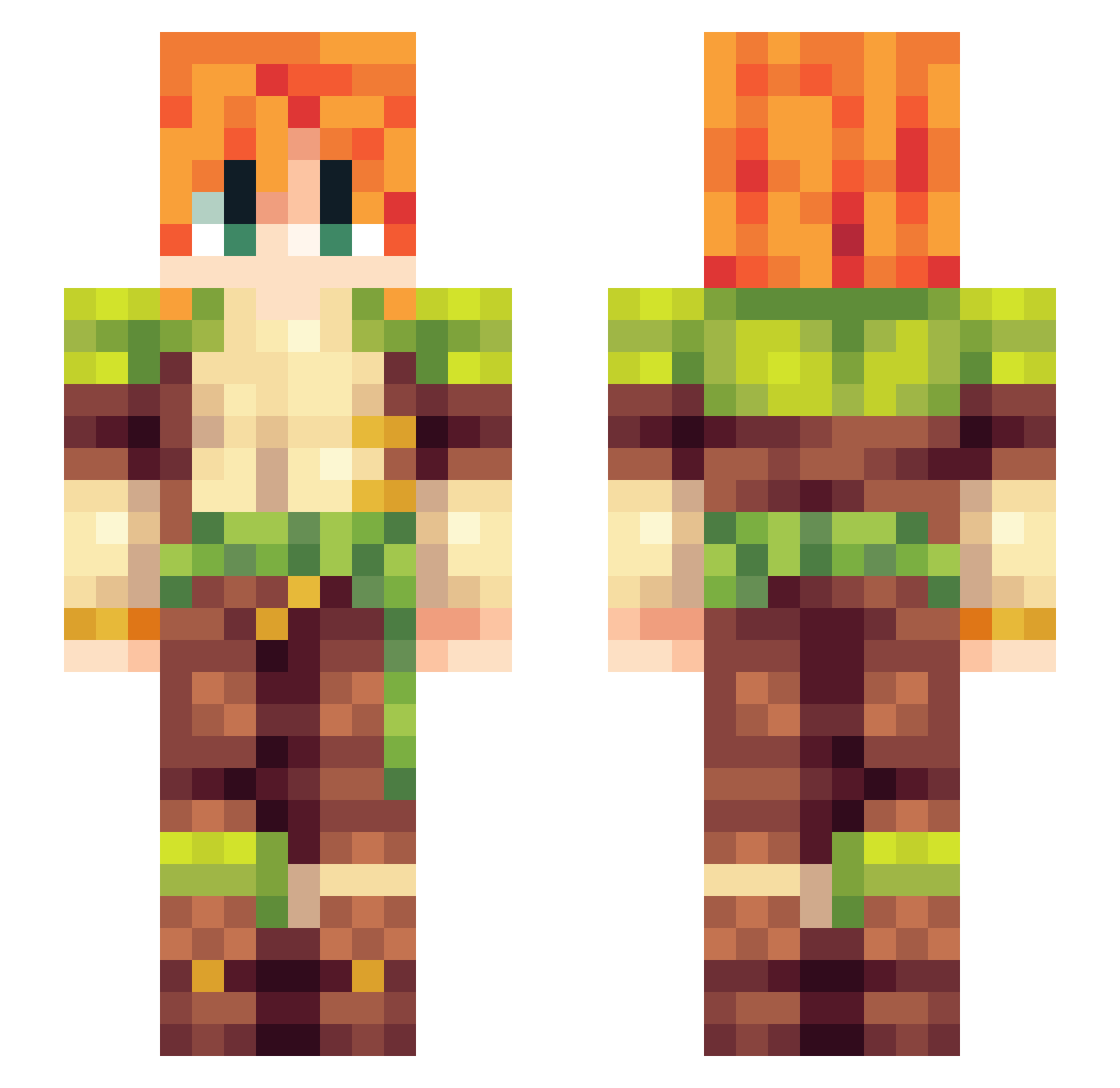 KaG_End Minecraft skin, front and back view