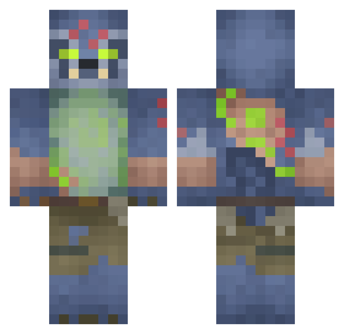 Just_Devn Minecraft skin, front and back view