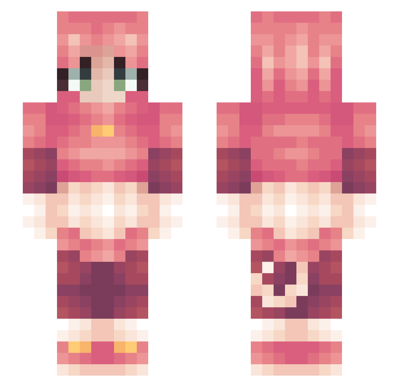 GhostlyGhast13 Minecraft skin, front and back view