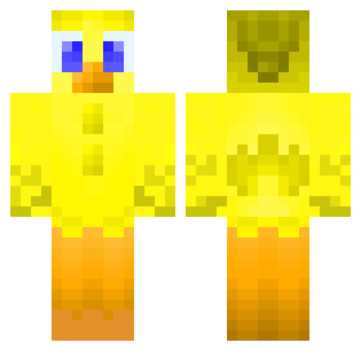 PunmasterFlash Minecraft skin, front and back view