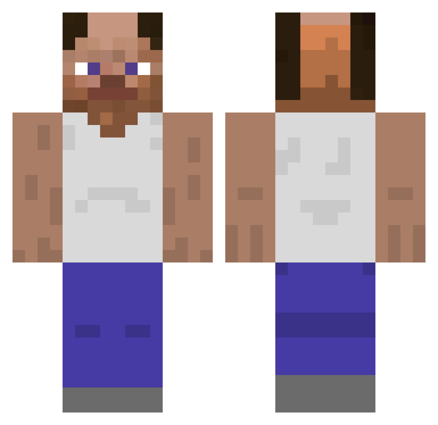 Piesek_Doge Minecraft skin, front and back view