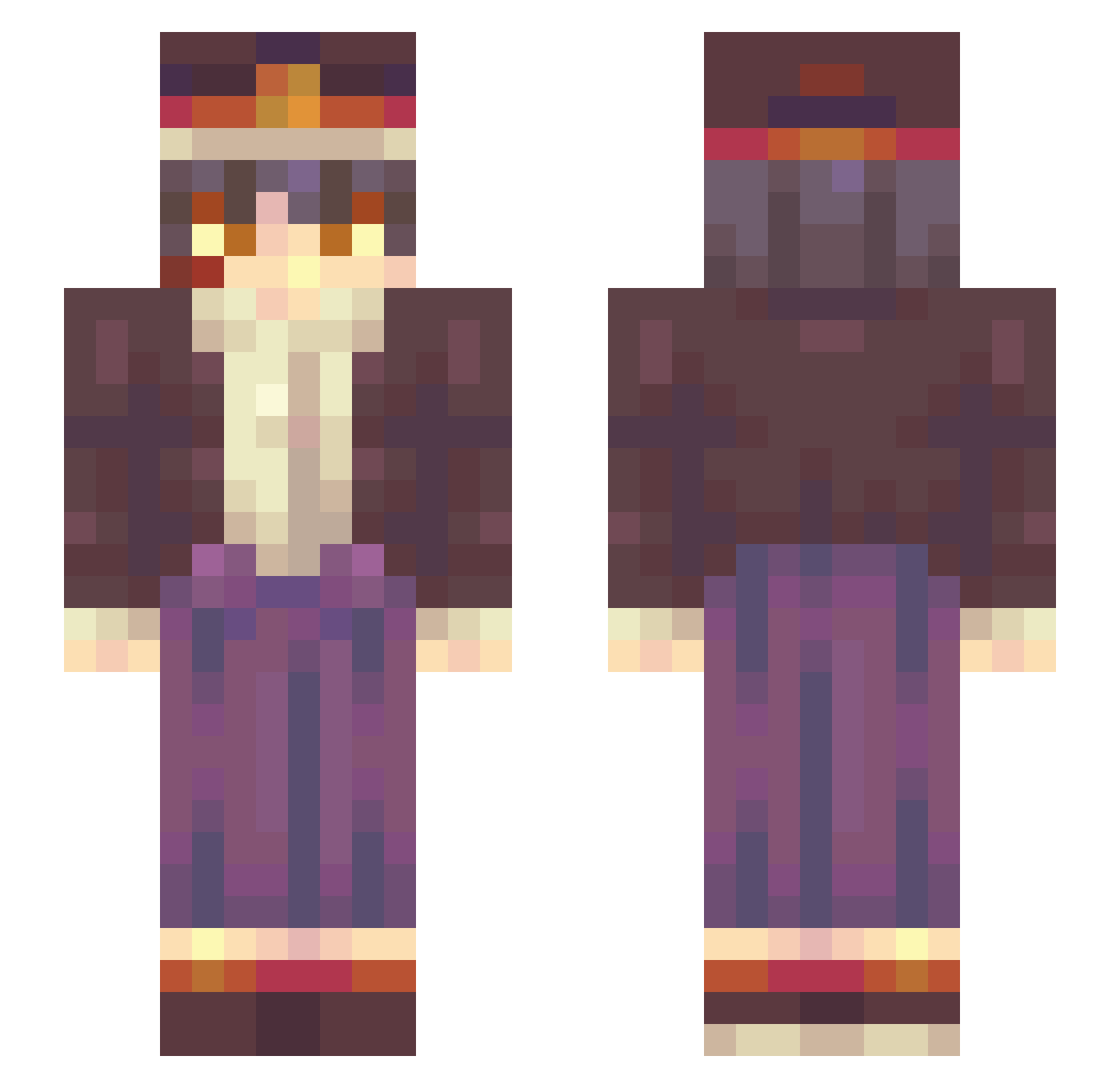 Aster_El Minecraft skin, front and back view