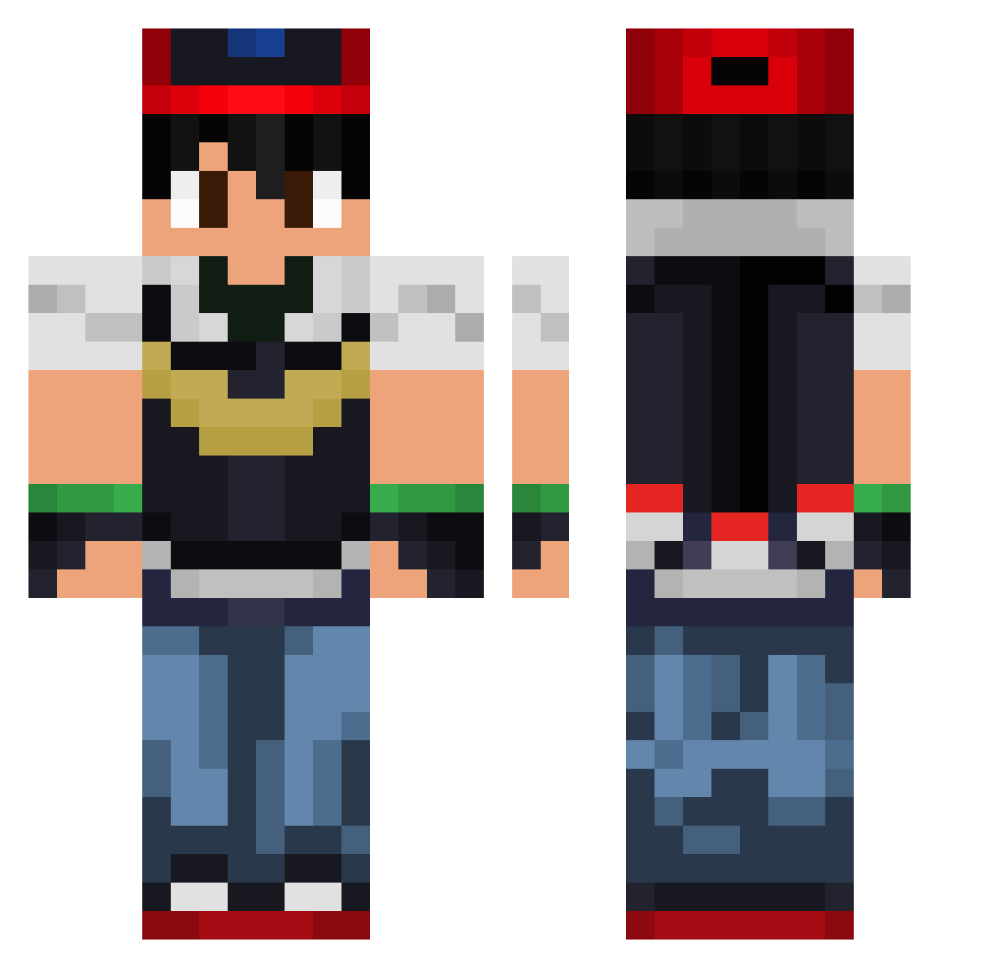 TawerHokage Minecraft skin, front and back view