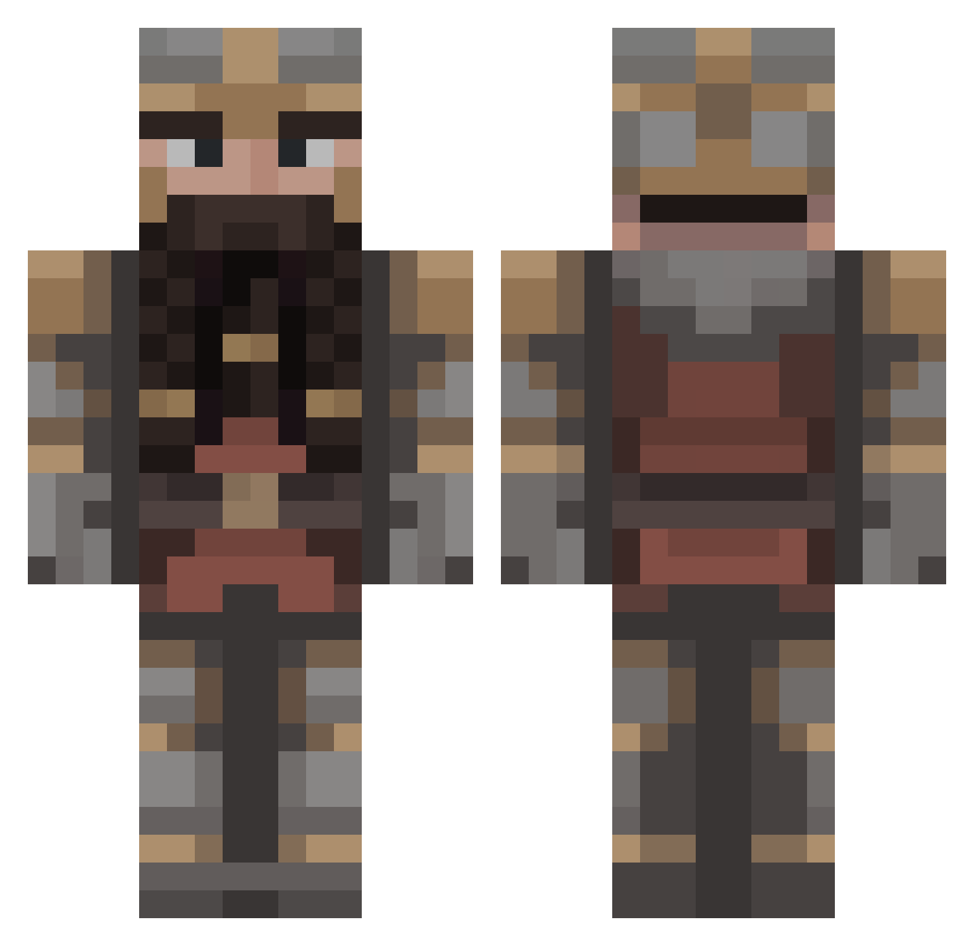 Loucas6100 Minecraft skin, front and back view