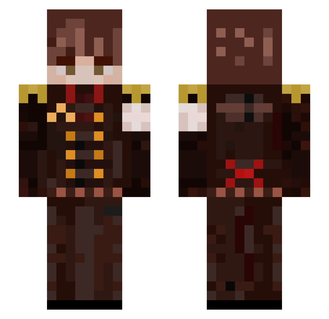 Micik_0 Minecraft skin, front and back view