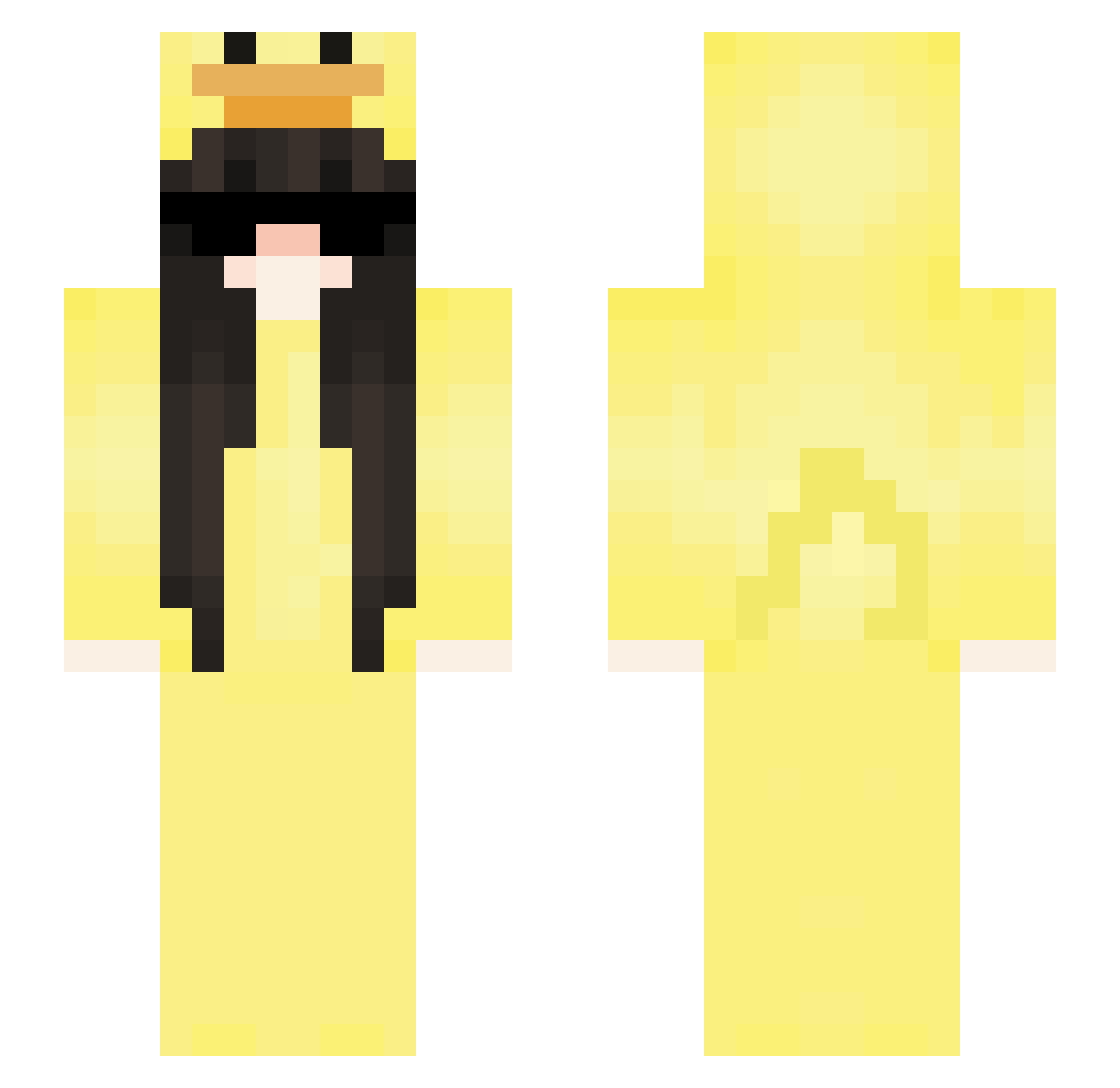 YeIcris Minecraft skin, front and back view