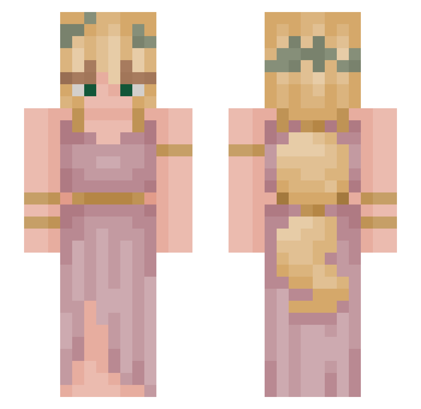 HelloKitty1000 Minecraft skin, front and back view