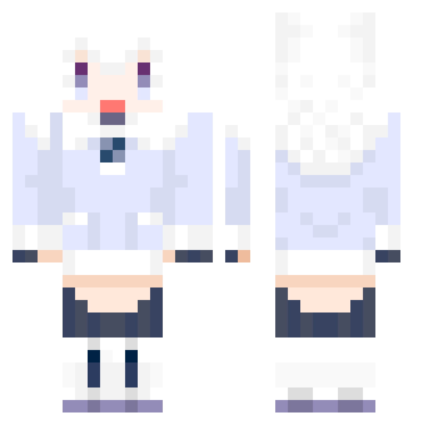 tryarya Minecraft skin, front and back view