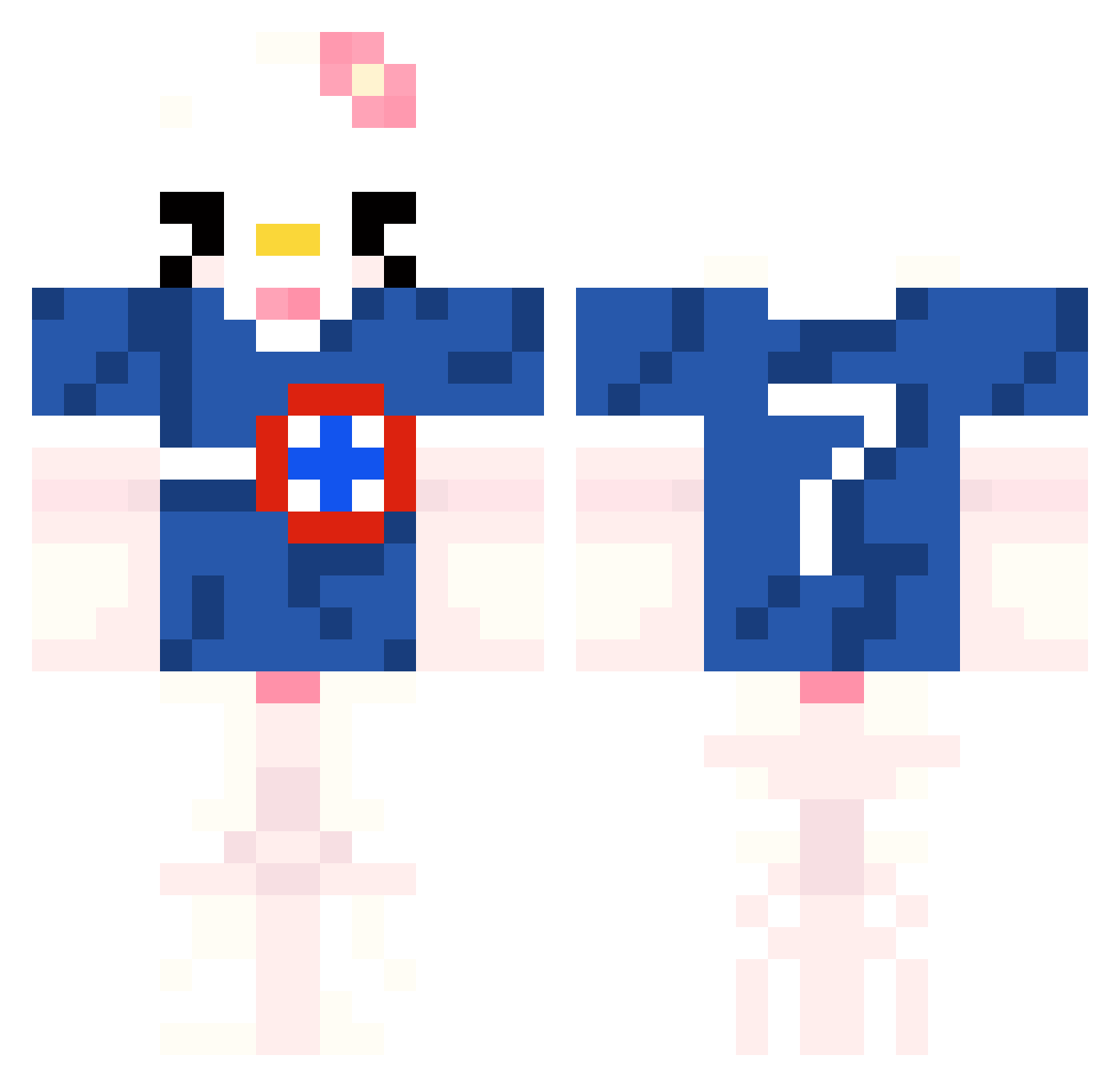 surbb Minecraft skin, front and back view