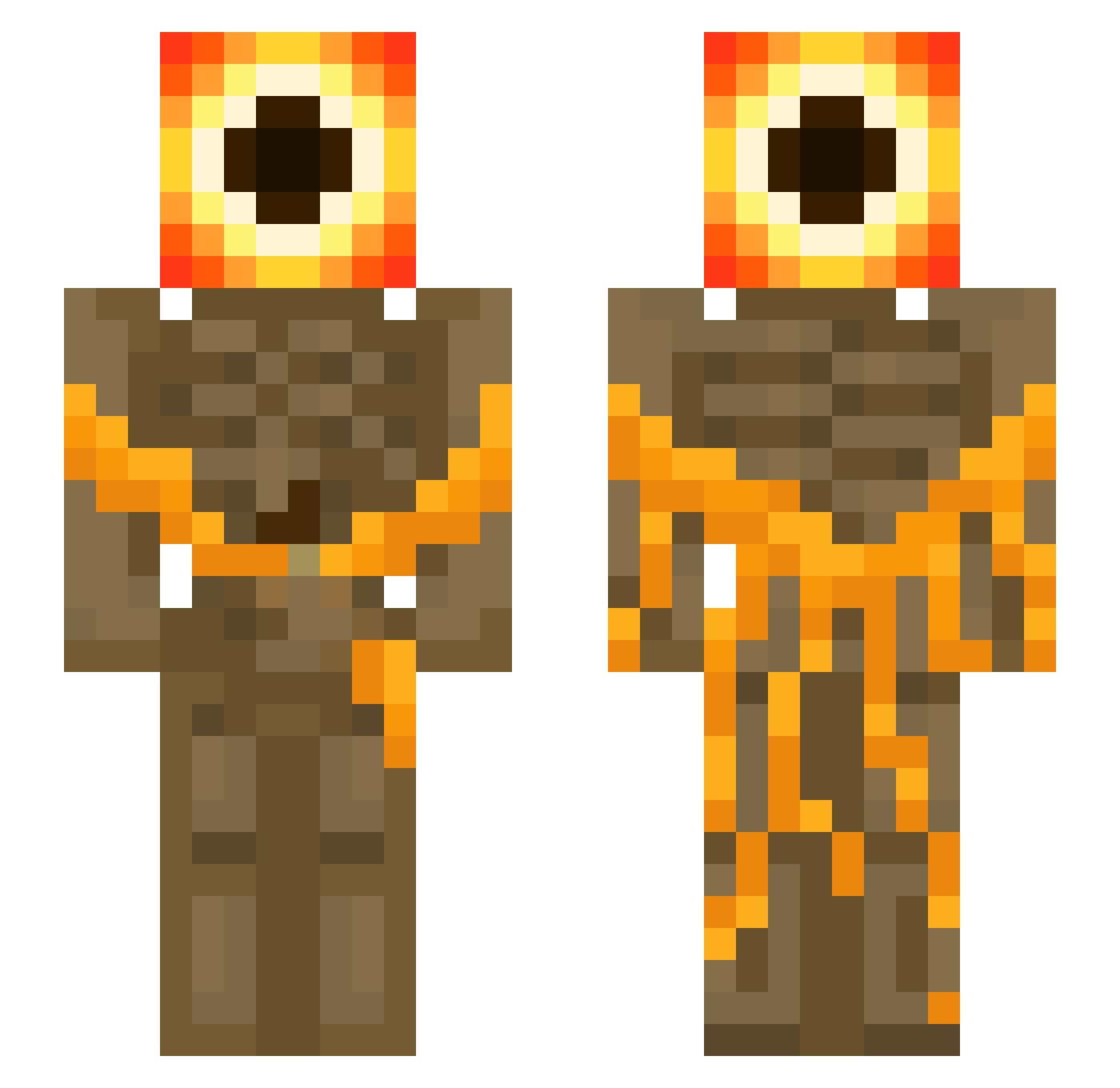 VoiceInUrHead Minecraft skin, front and back view