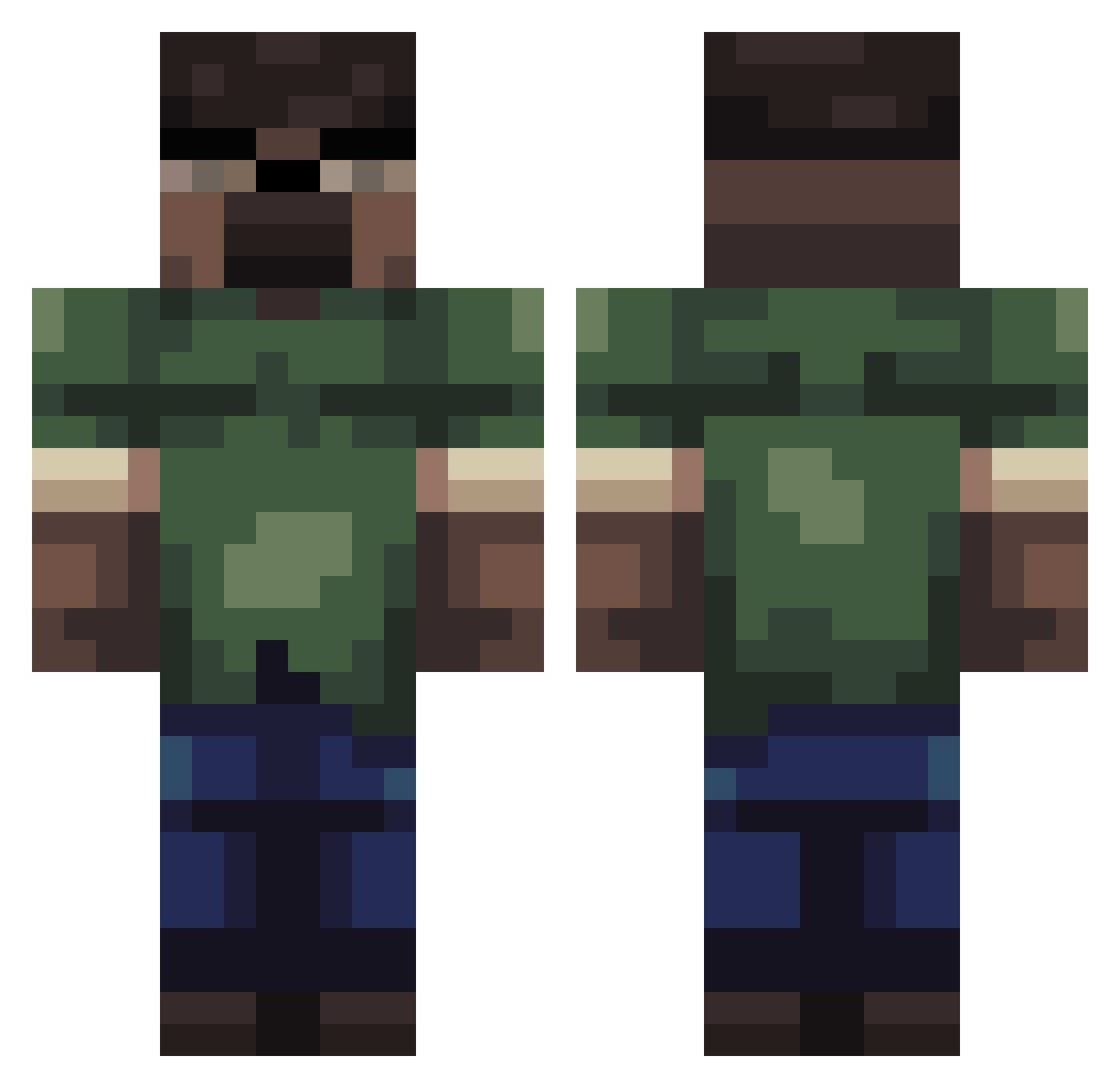XcaliusBahamdius Minecraft skin, front and back view