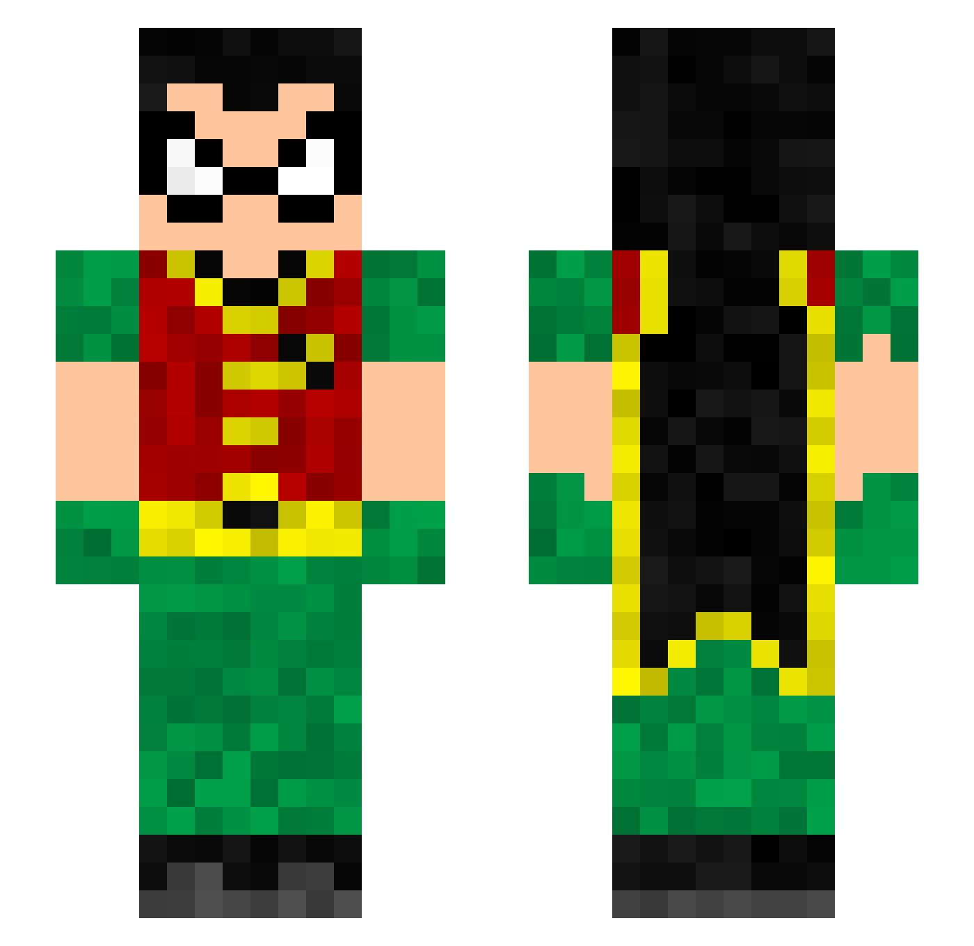 _Marooned_ Minecraft skin, front and back view