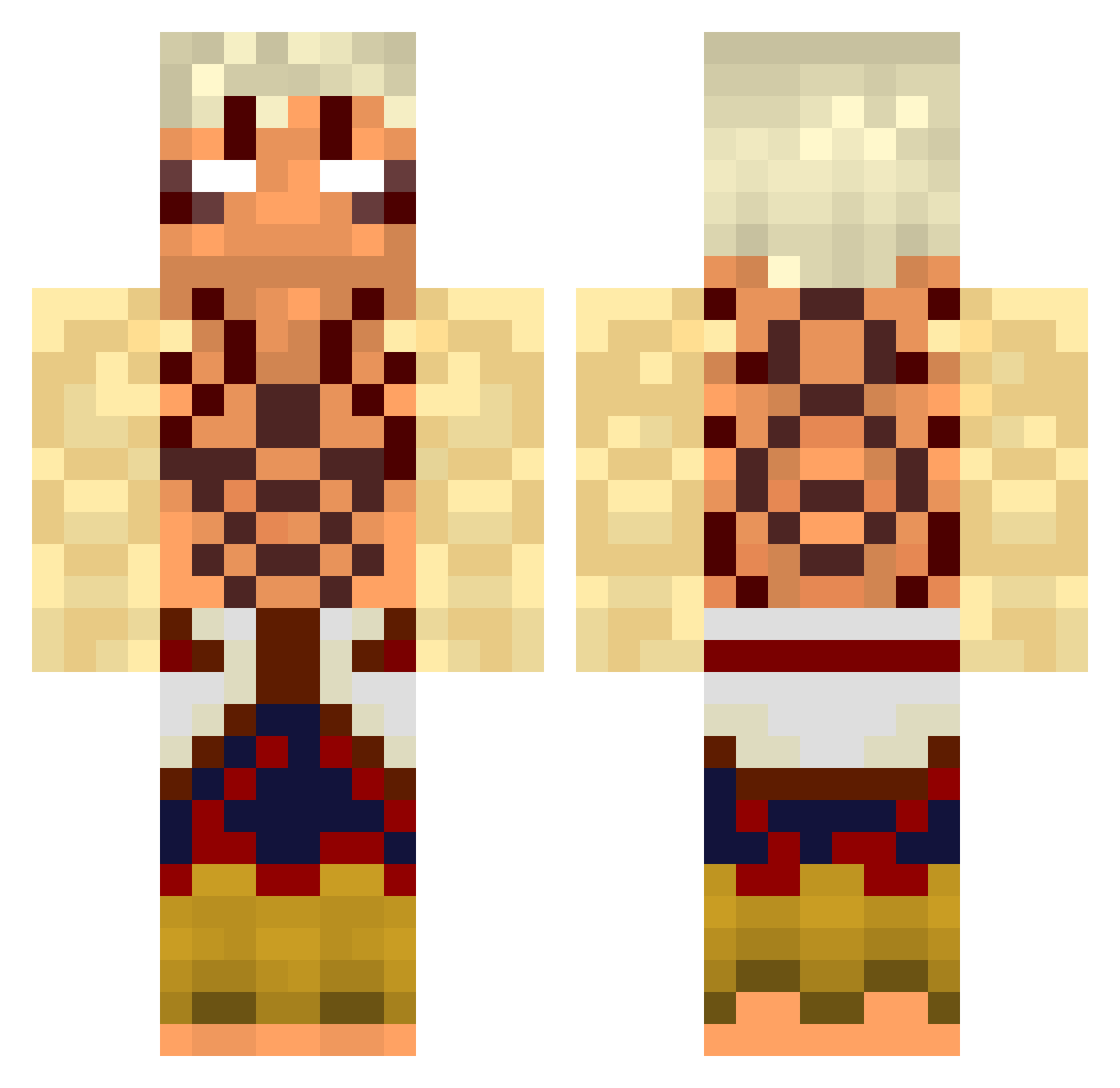 gibibboe Minecraft skin, front and back view