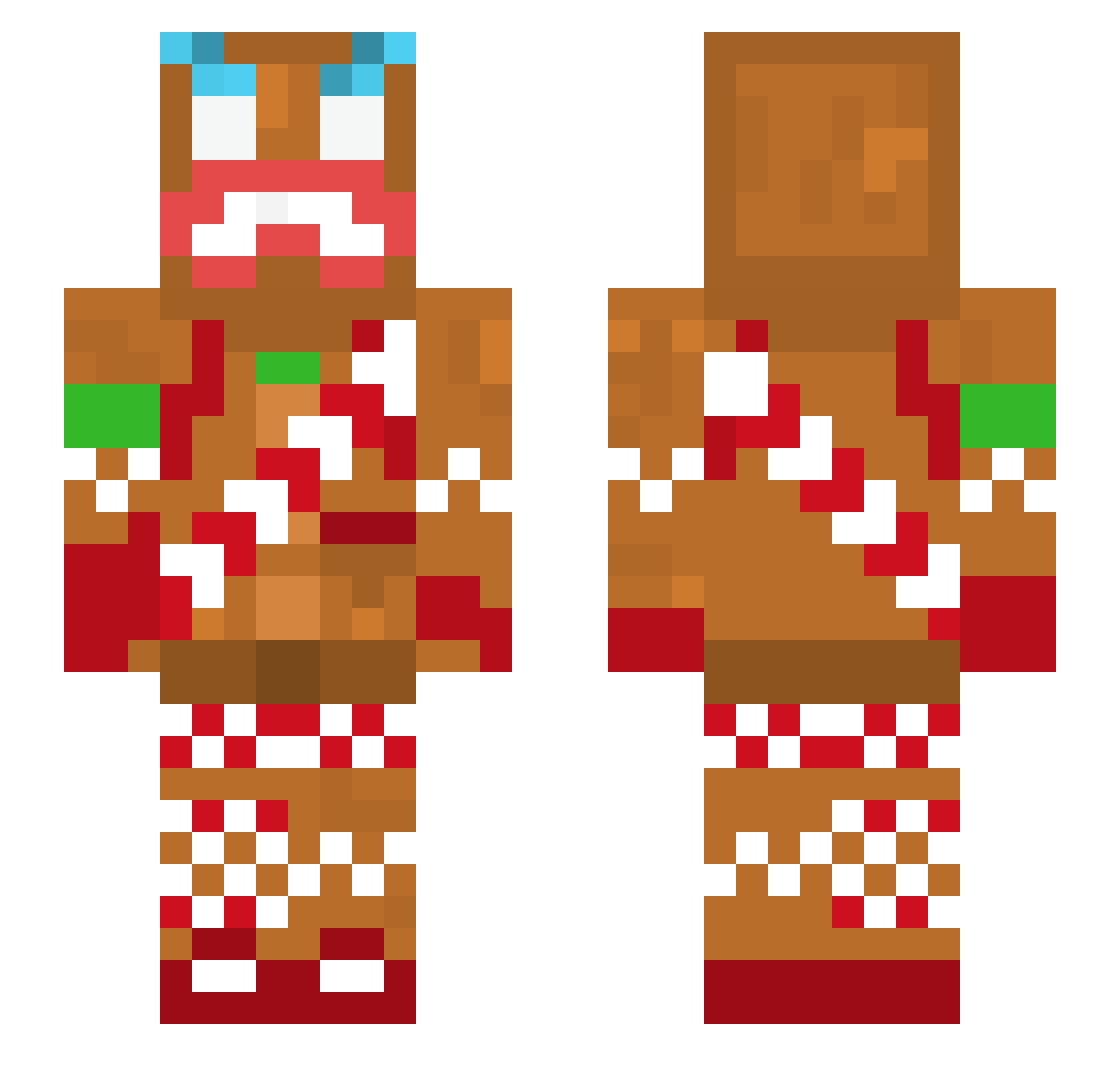 oWaves Minecraft skin, front and back view