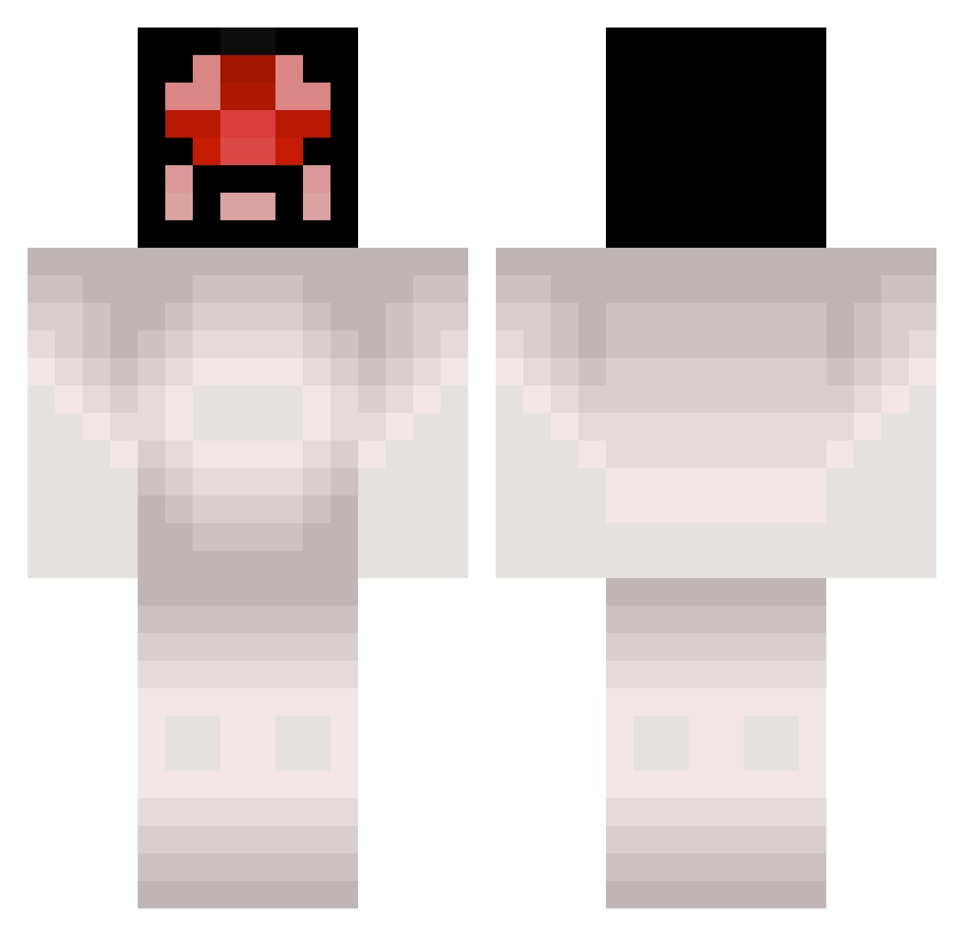 FlutHD Minecraft skin, front and back view
